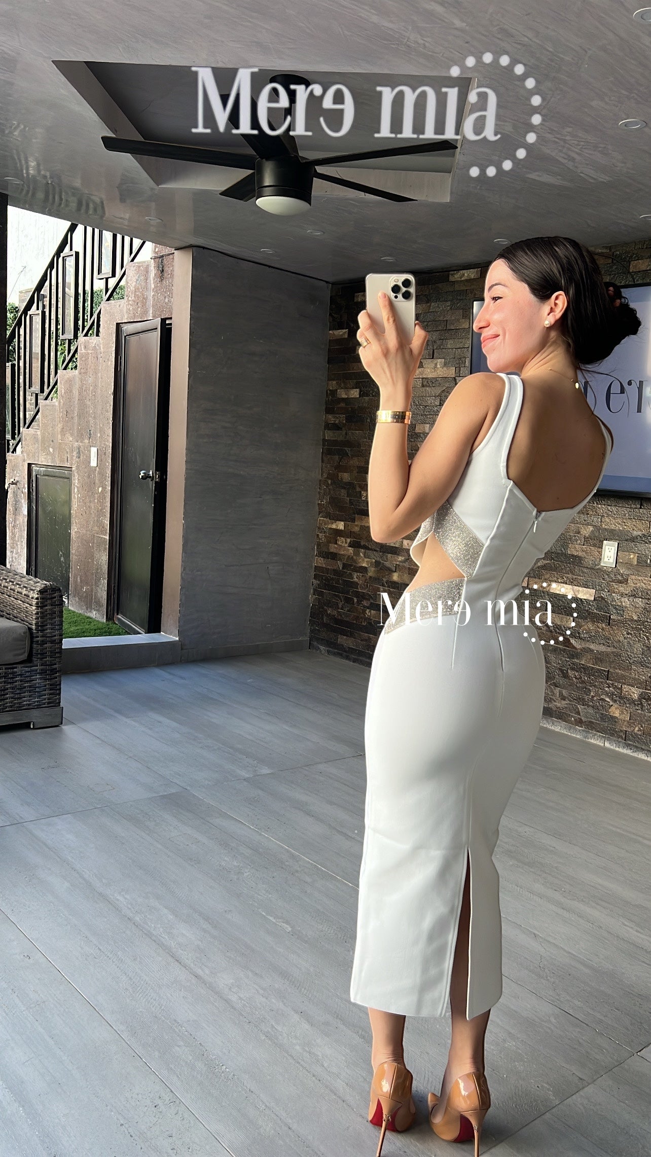 Vestido blanco plata cruzado