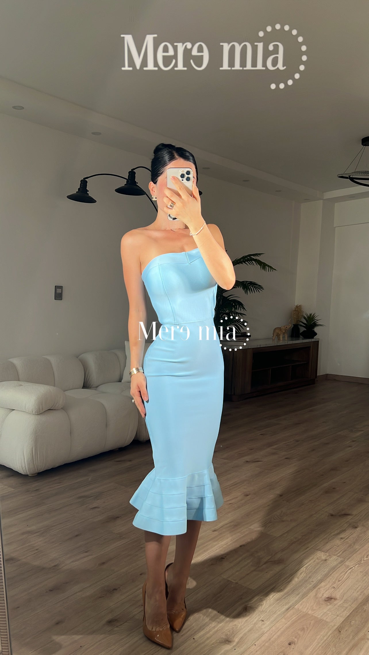 Vestido azul cielo olan