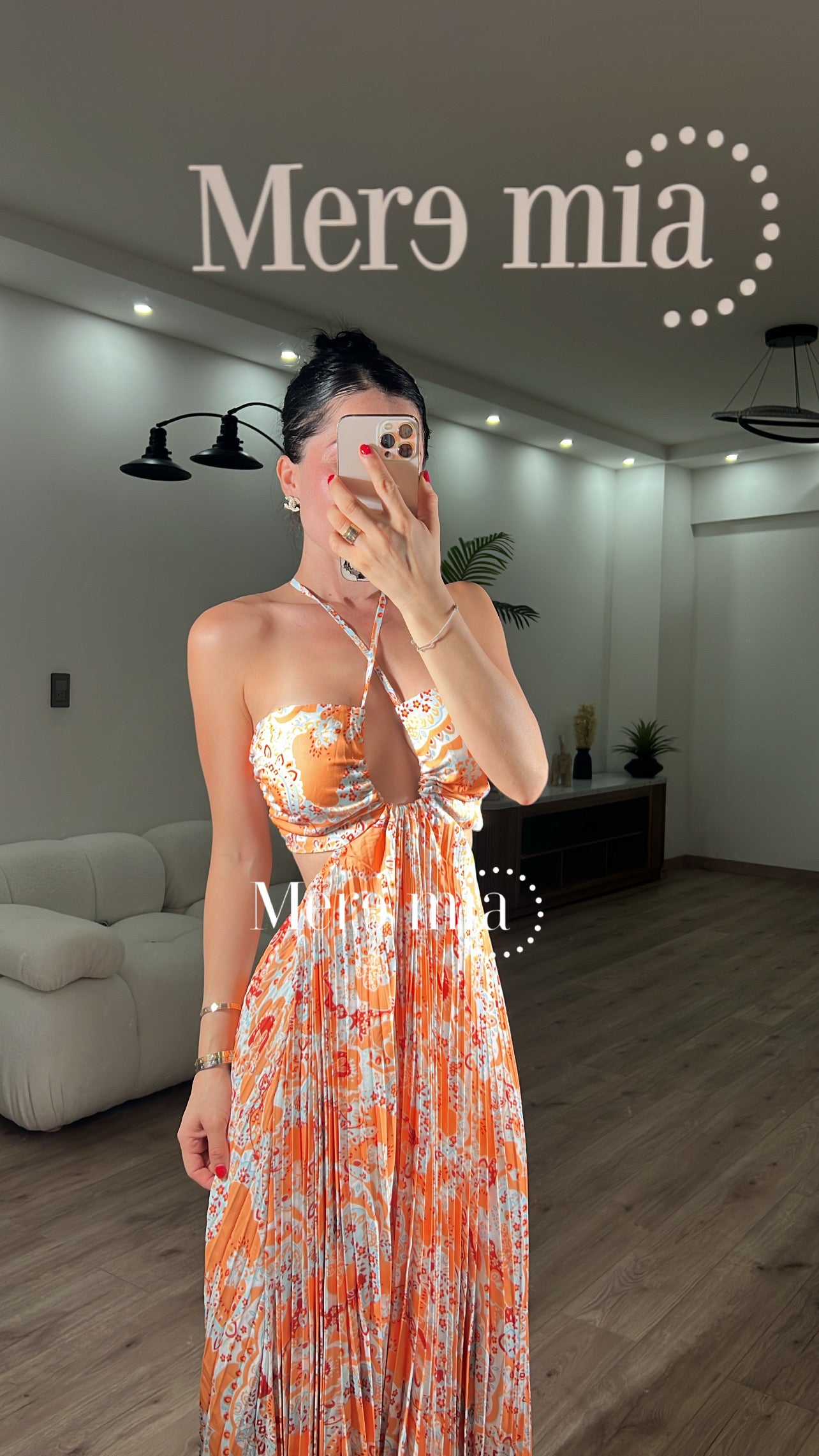 Vestido plisado tablones