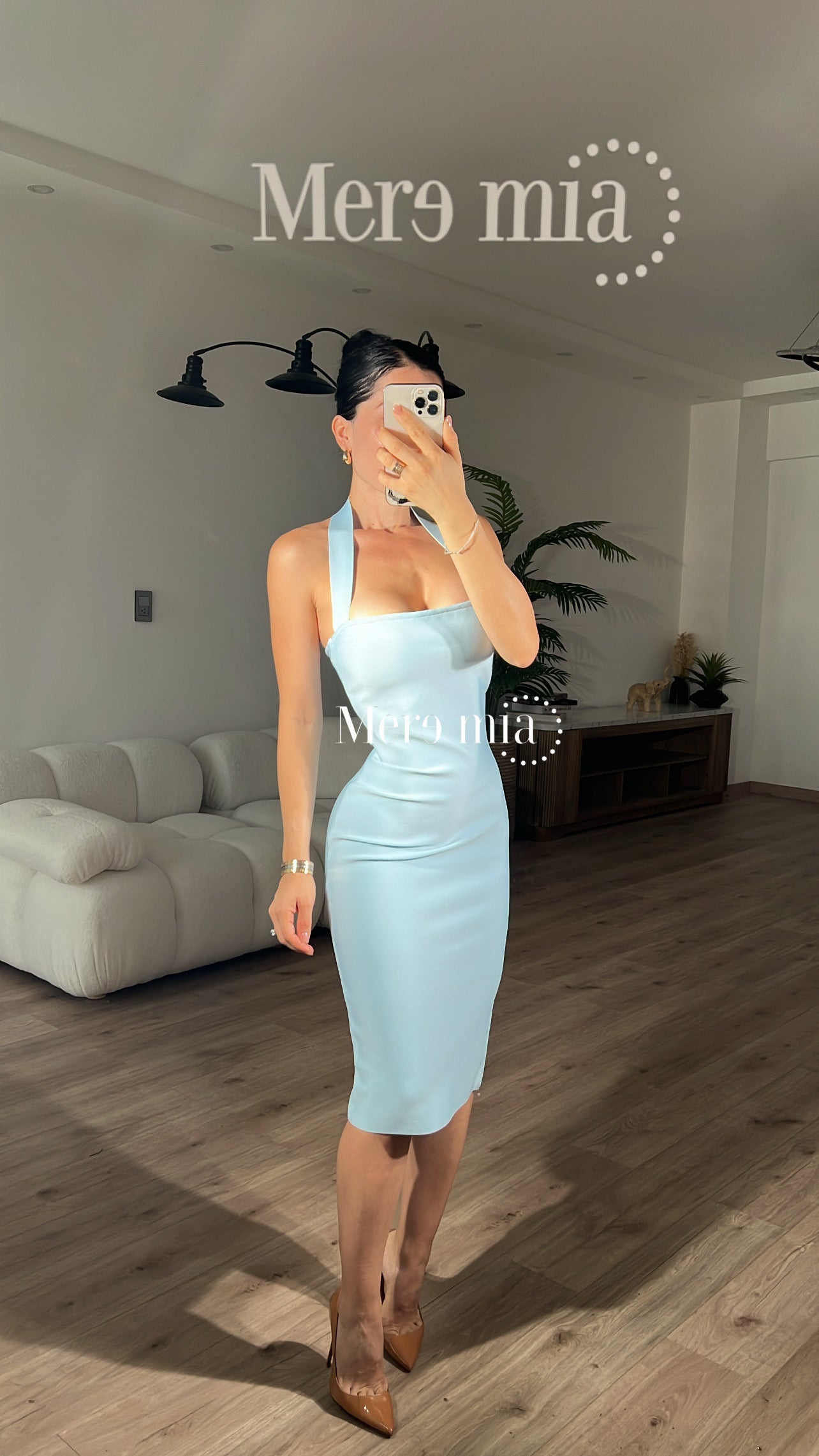 Vestido azul halter