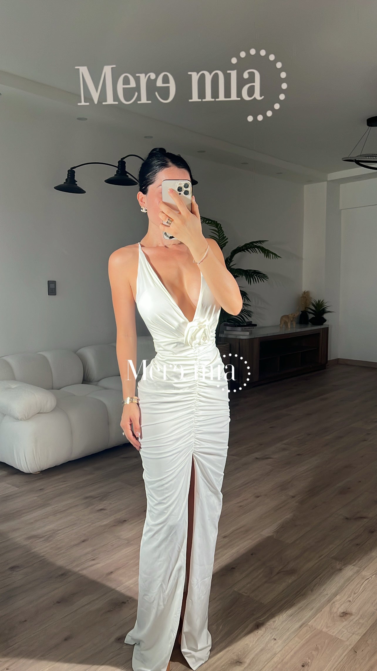 Vestido blanco espalda largo