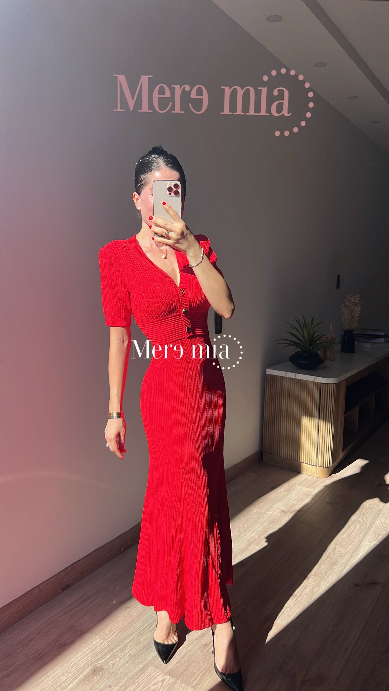 Vestido rojo rayado mc