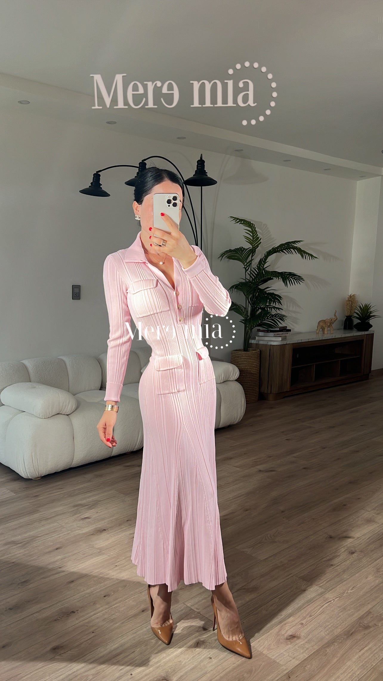 Vestido rosa cuello ml