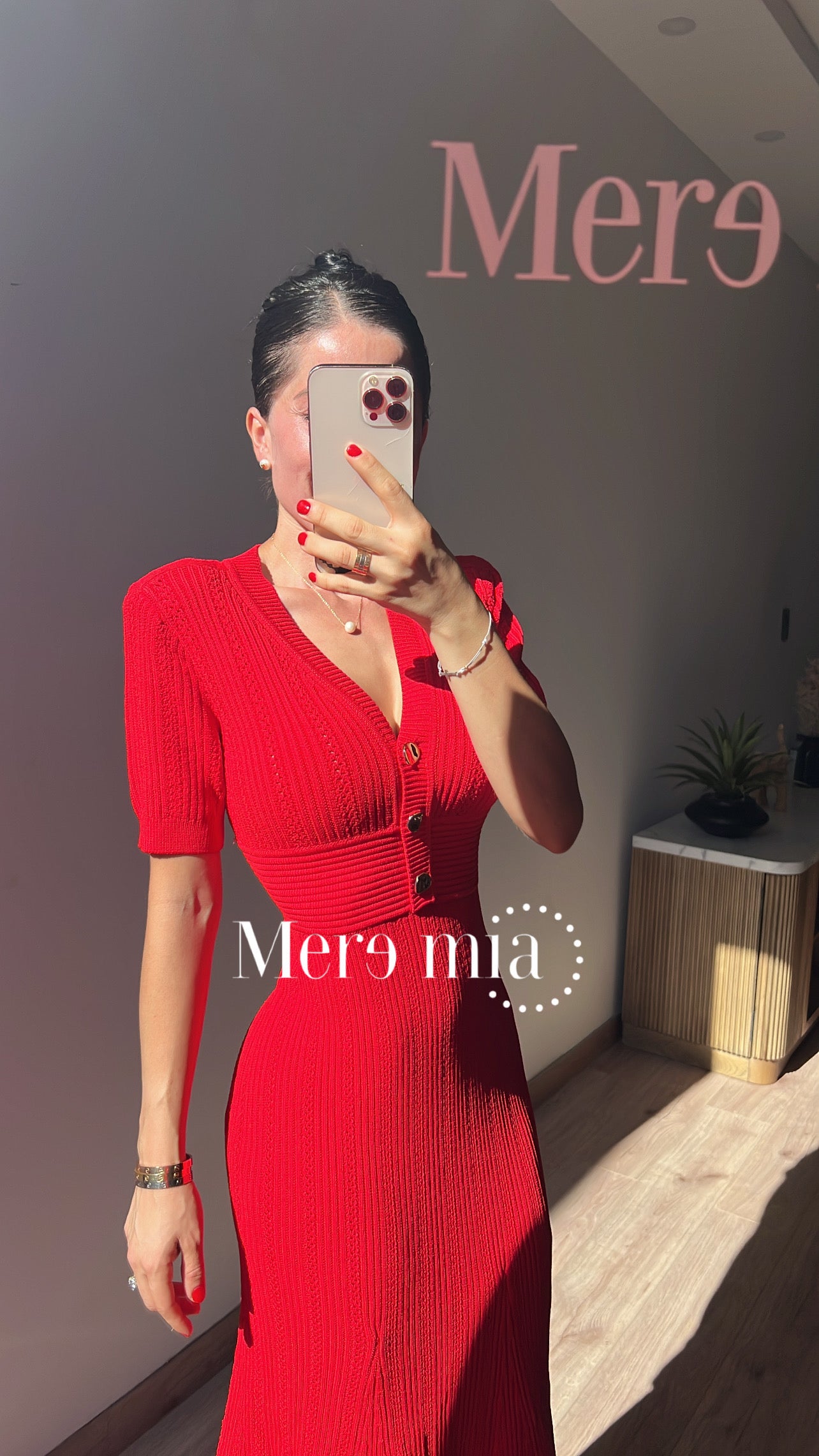 Vestido rojo rayado mc