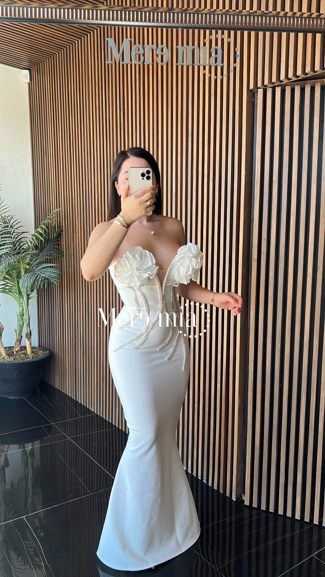Vestido blanco flores str