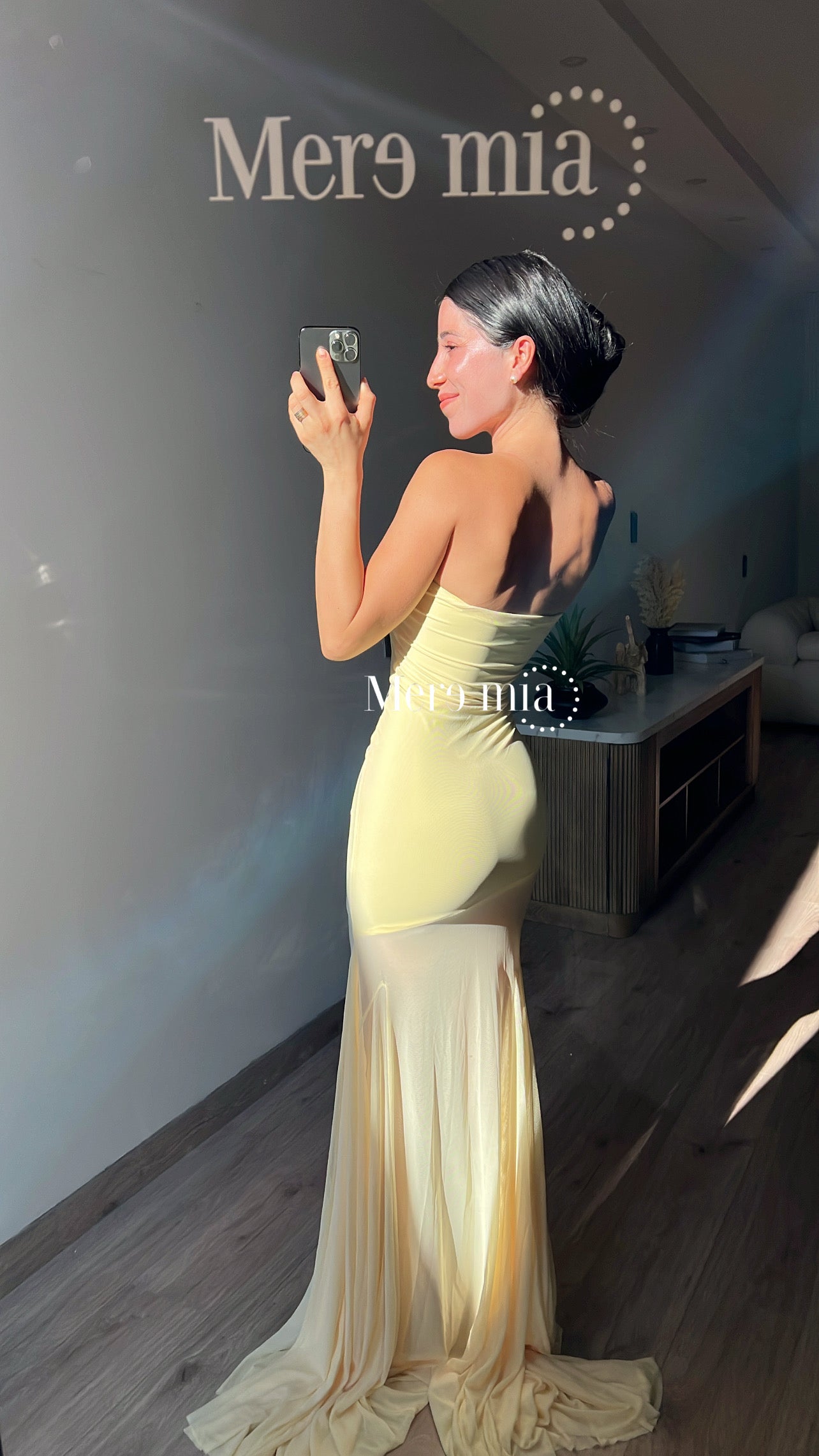 Vestido amarillo malla
