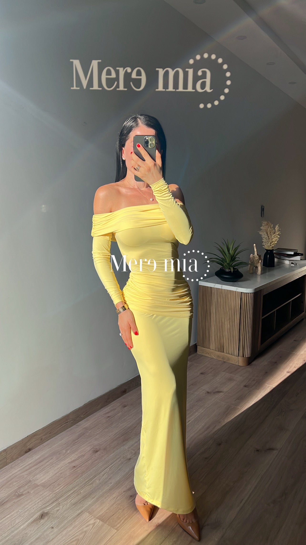 Vestido amarillo ml plisado