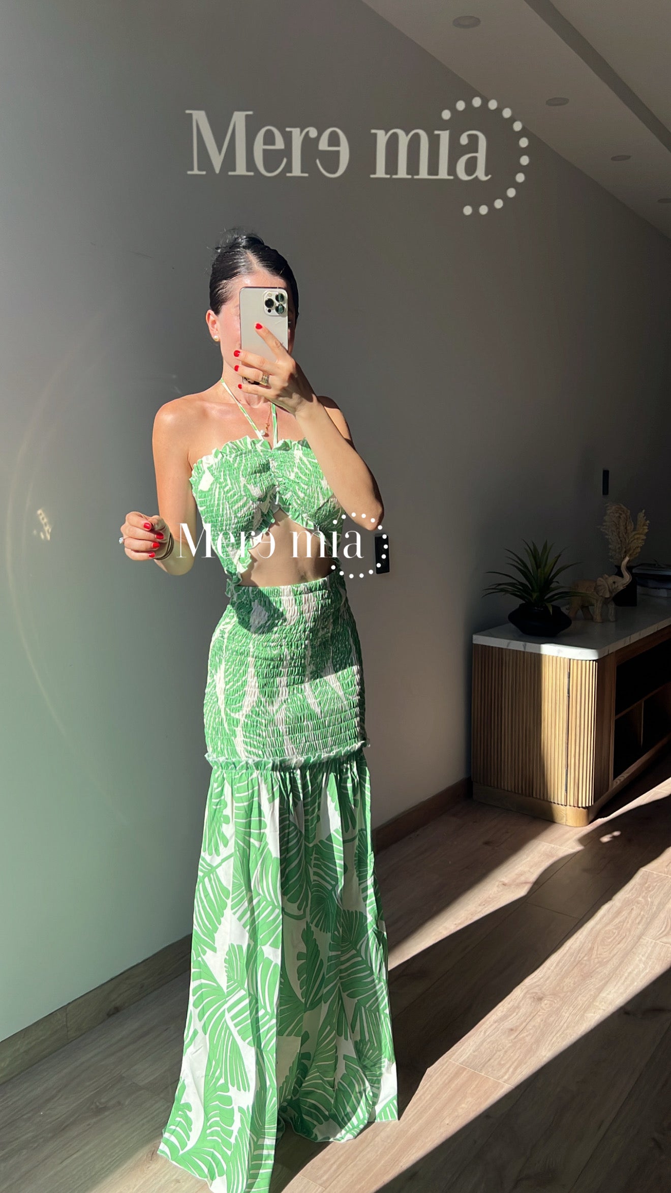 Vestido verde estamp