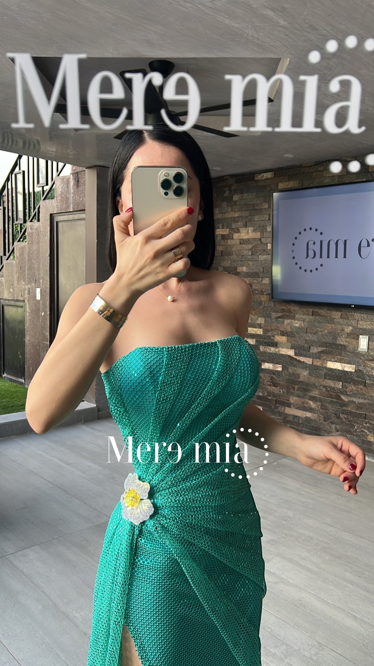 Vestido puntos aqua