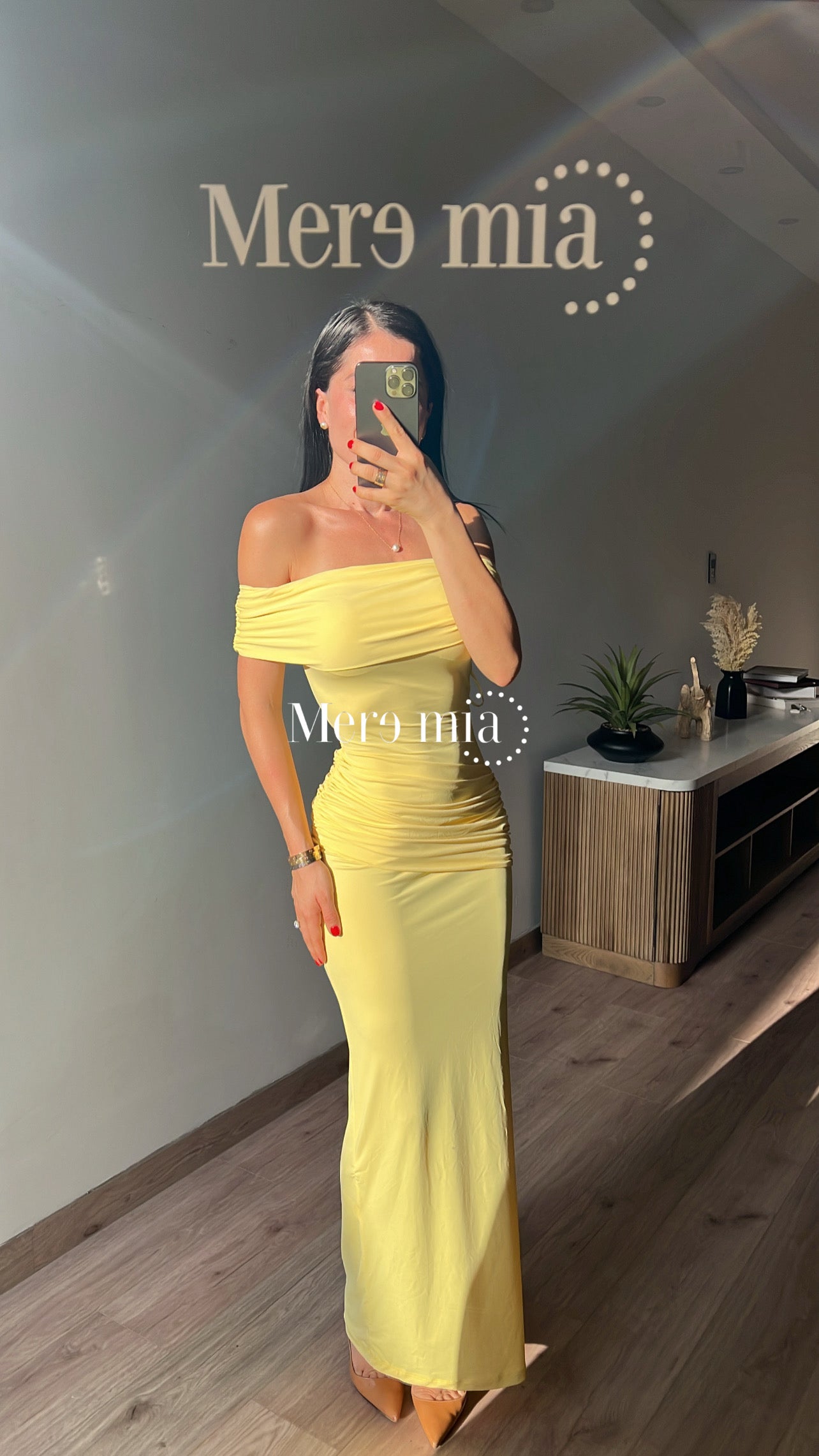 Vestido amarillo ml plisado