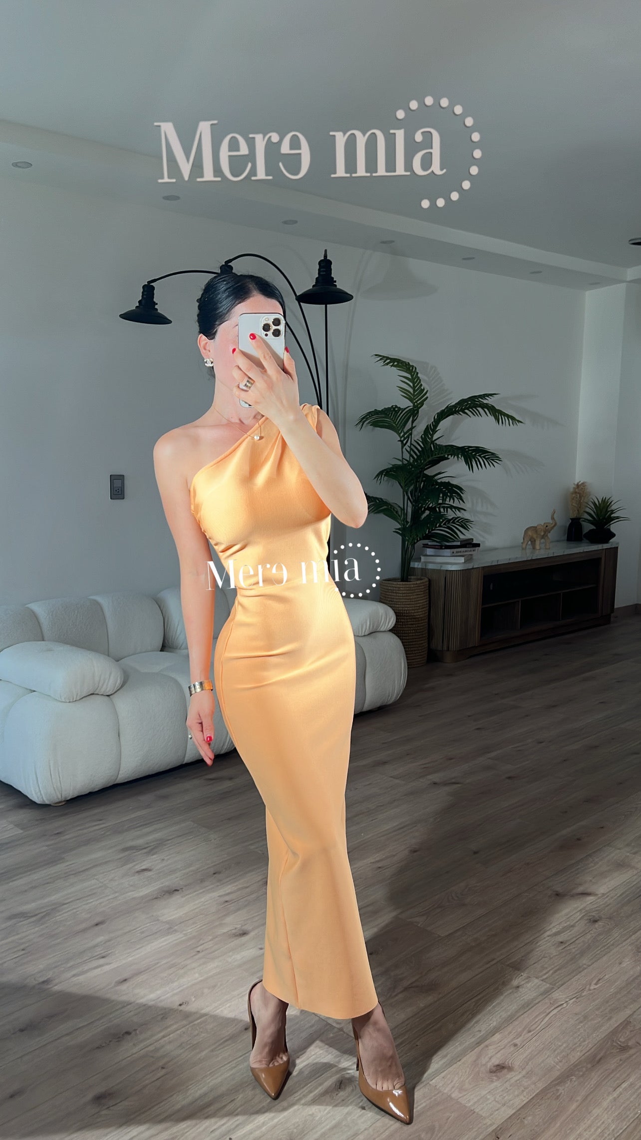 Vestido melon hombro