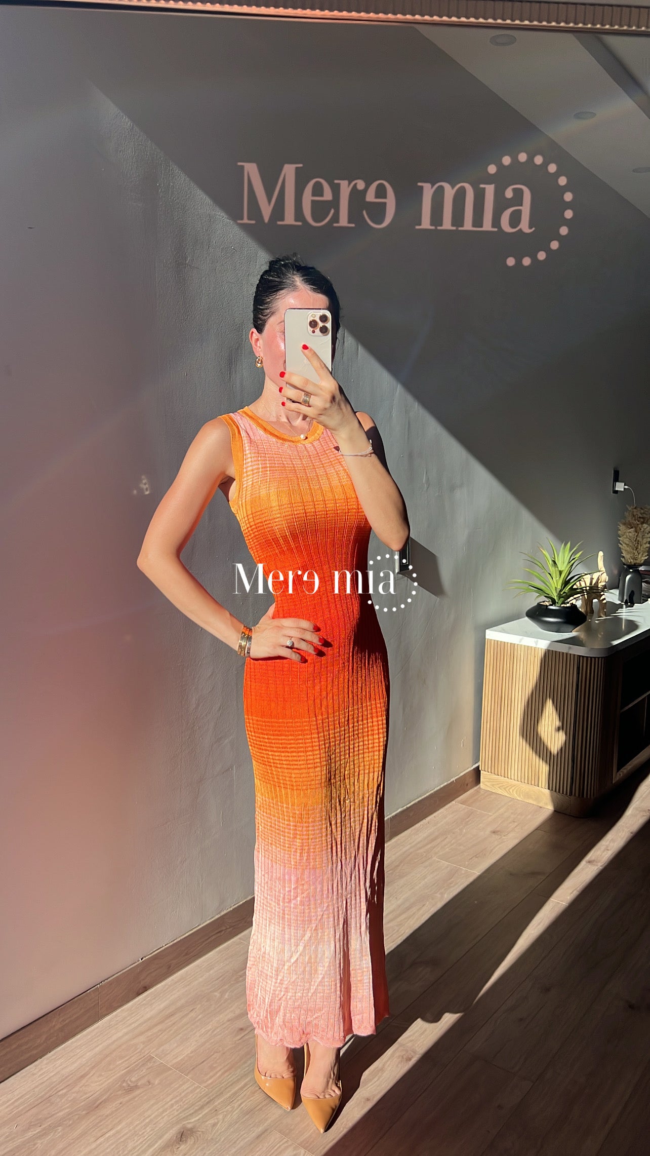 Vestido colores naranja