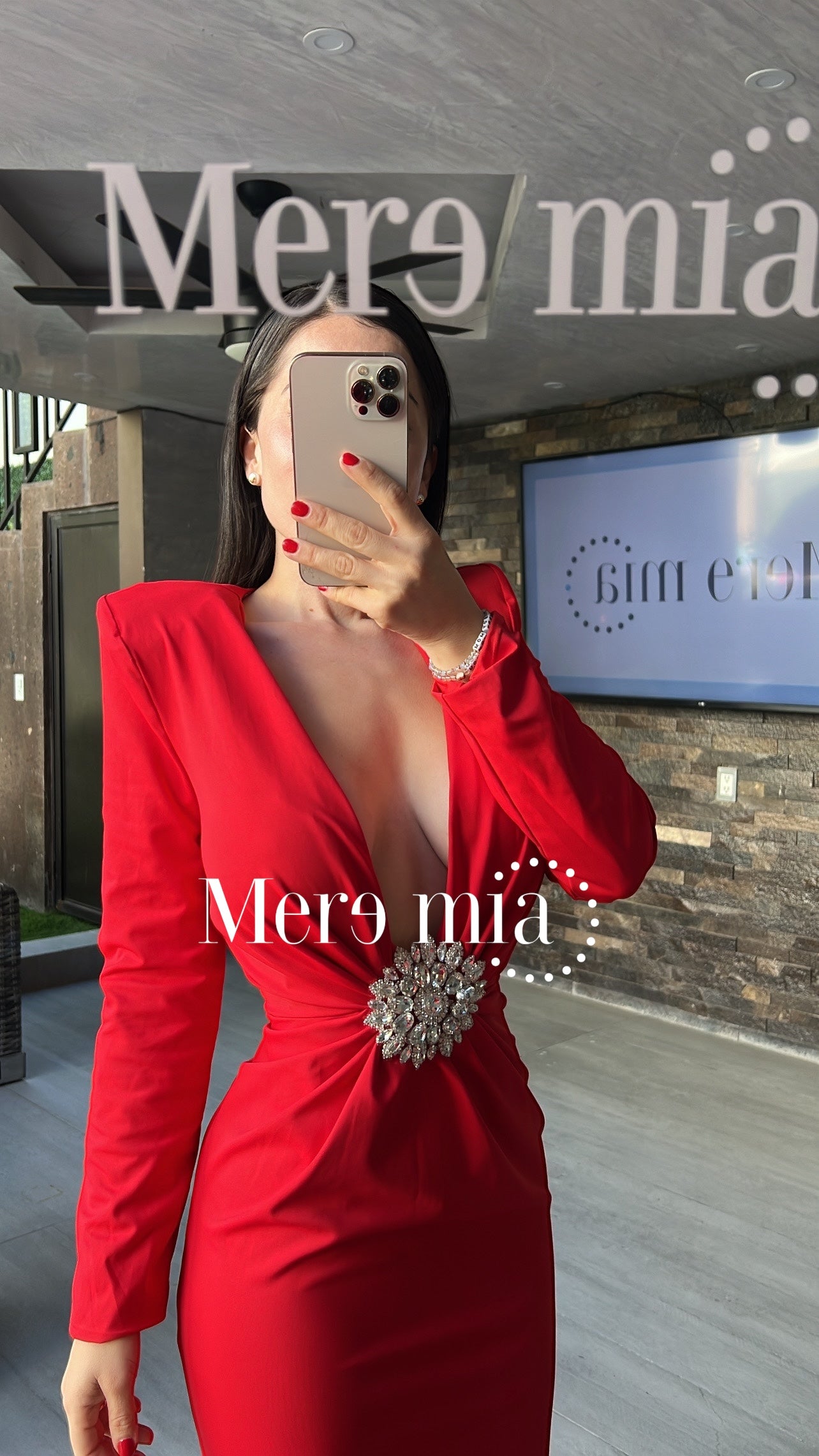 Vestido rojo apl circulo