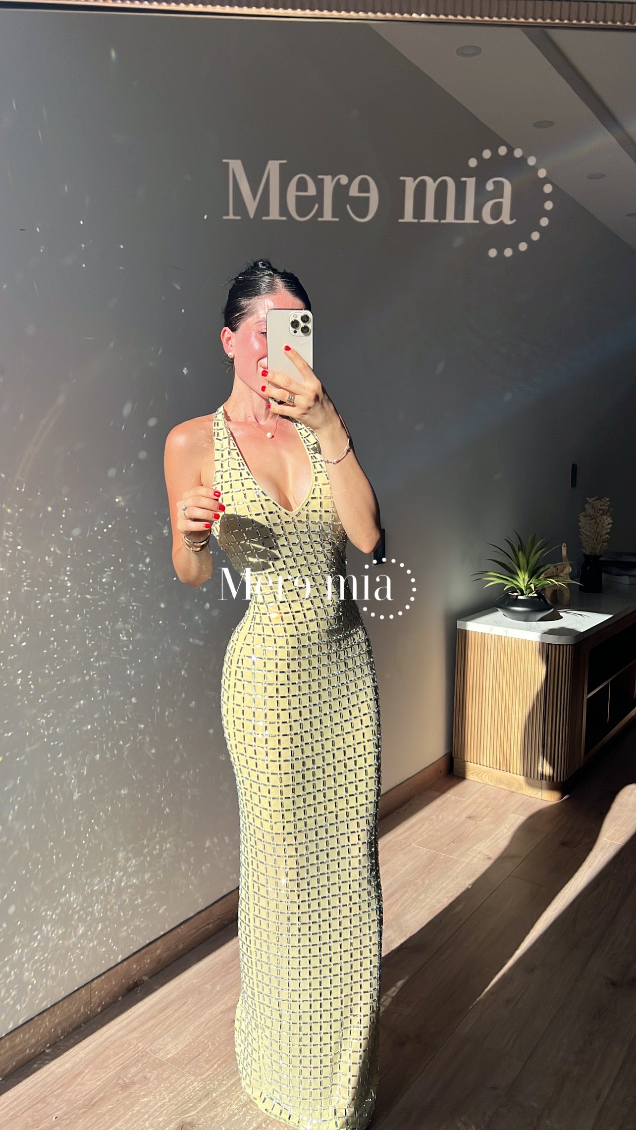 Vestido am halter cuad