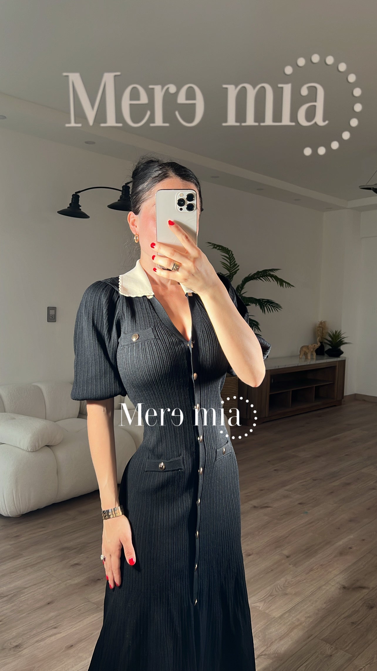 Vestido negro rayado mc