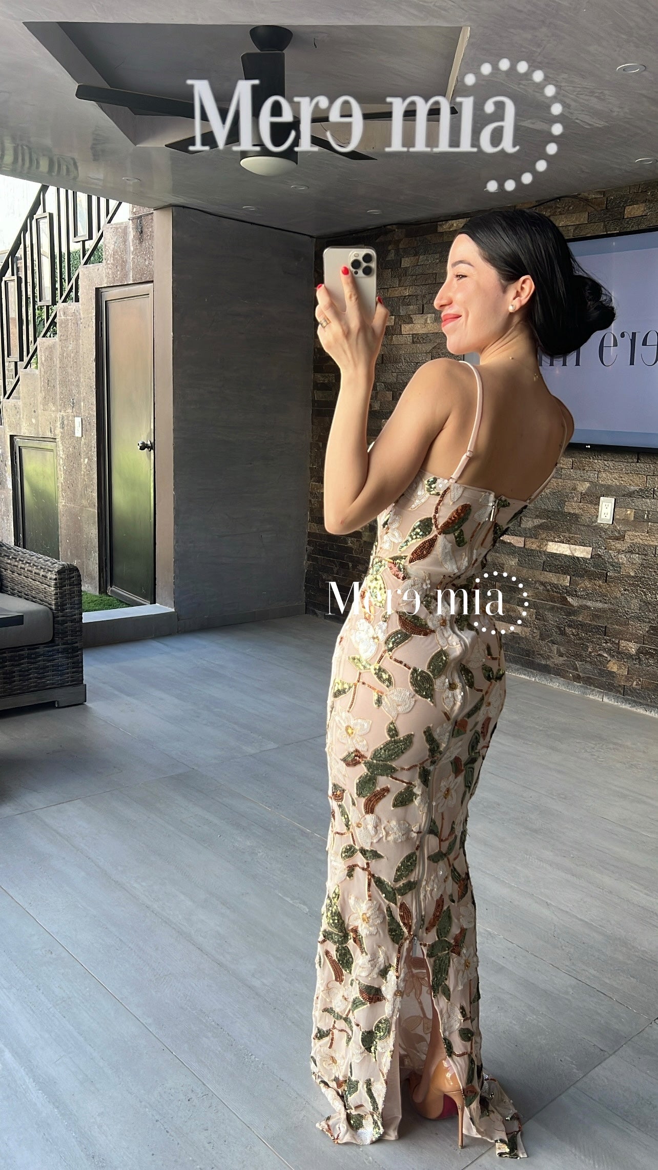 Vestido flores lent verde