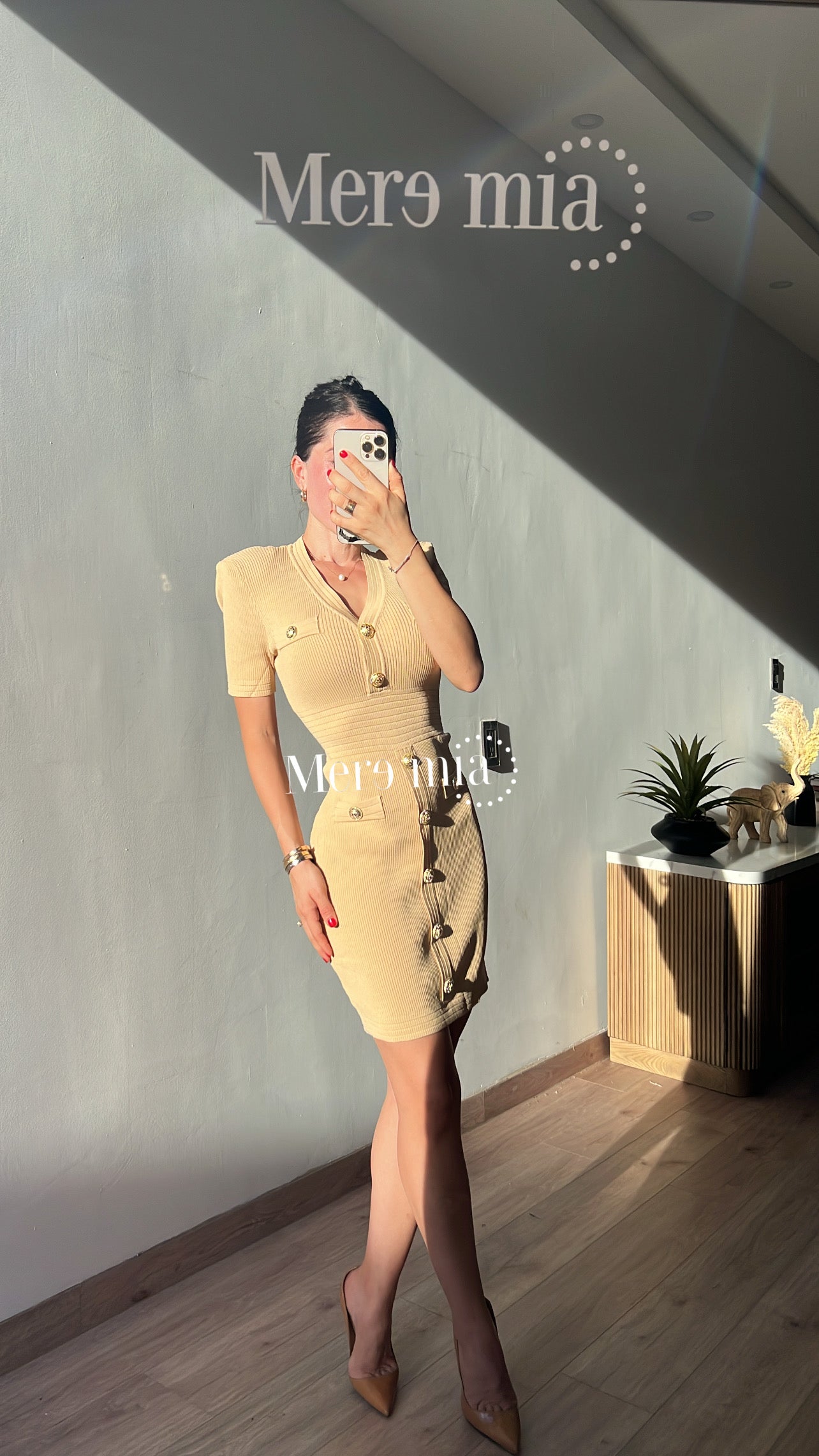 Vestido coff botones V