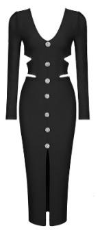Vestido negro botones esp
