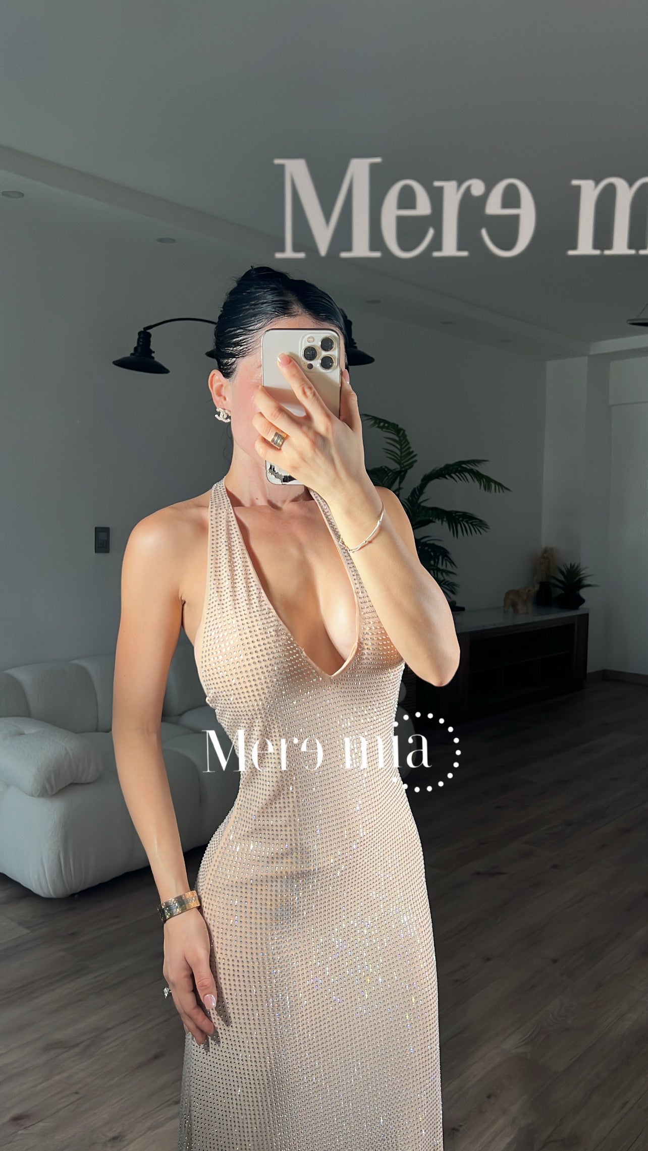 Vestido beige espalda
