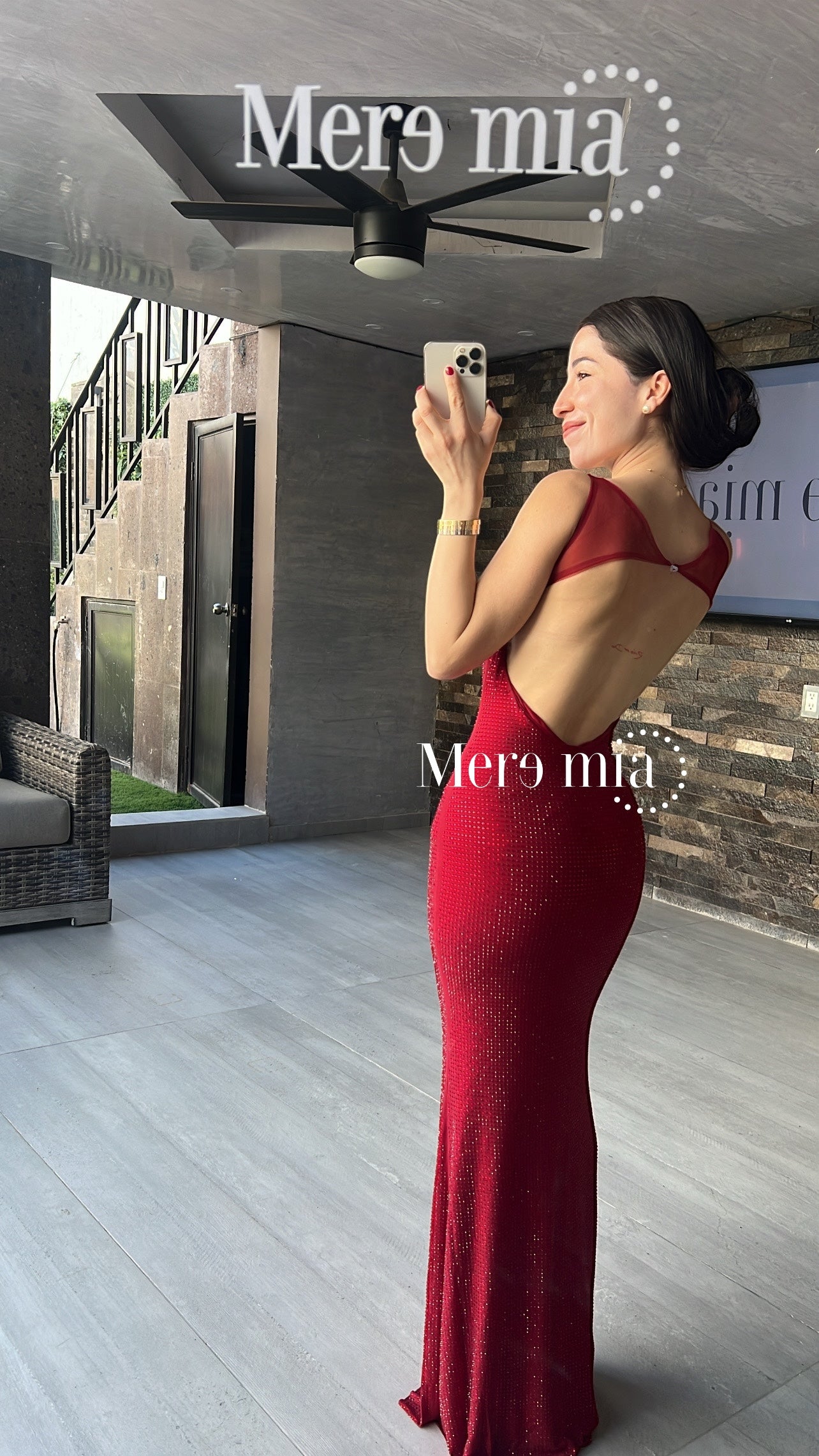 Vestido rojo puntos malla
