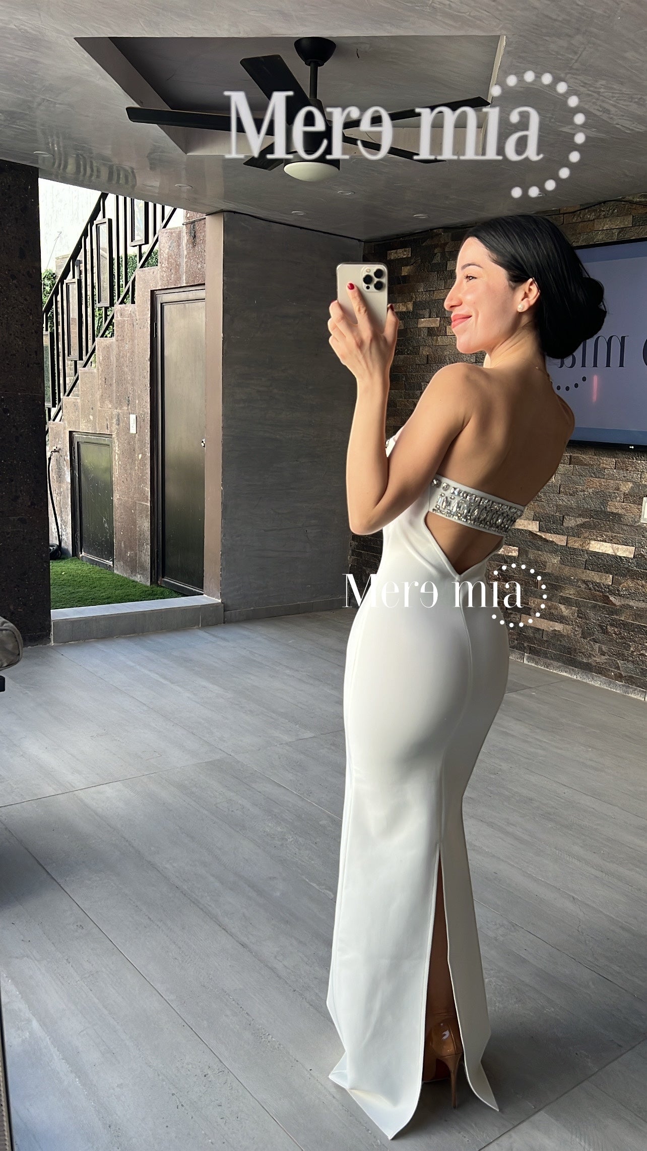 Vestido blanco plata v