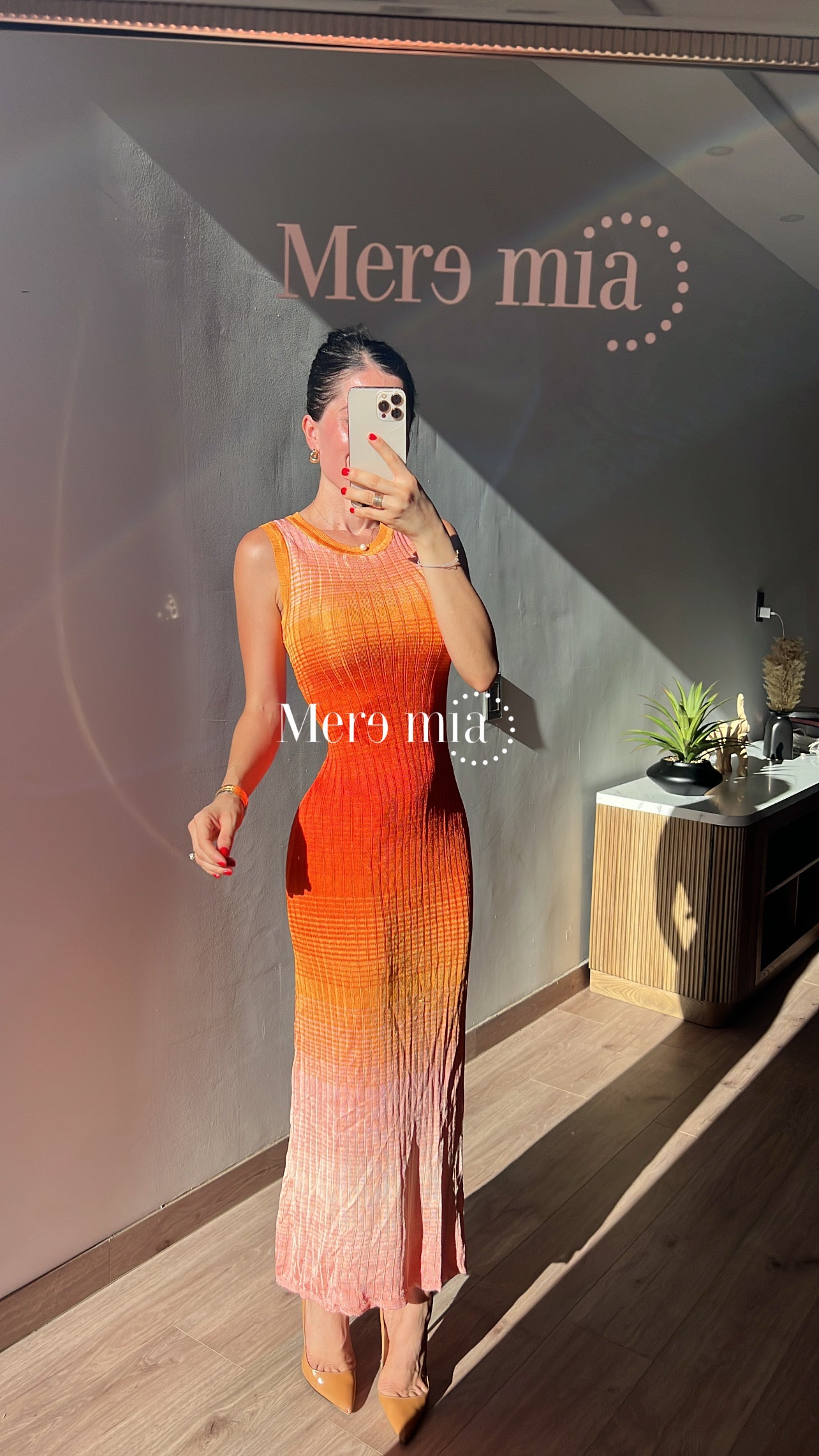 Vestido colores naranja
