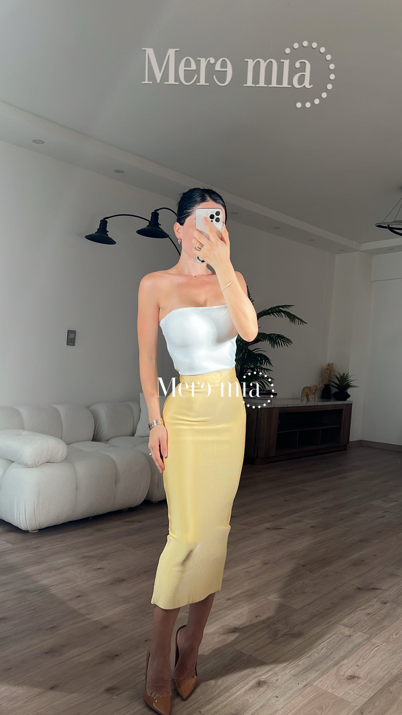 Top blanco strapples liso