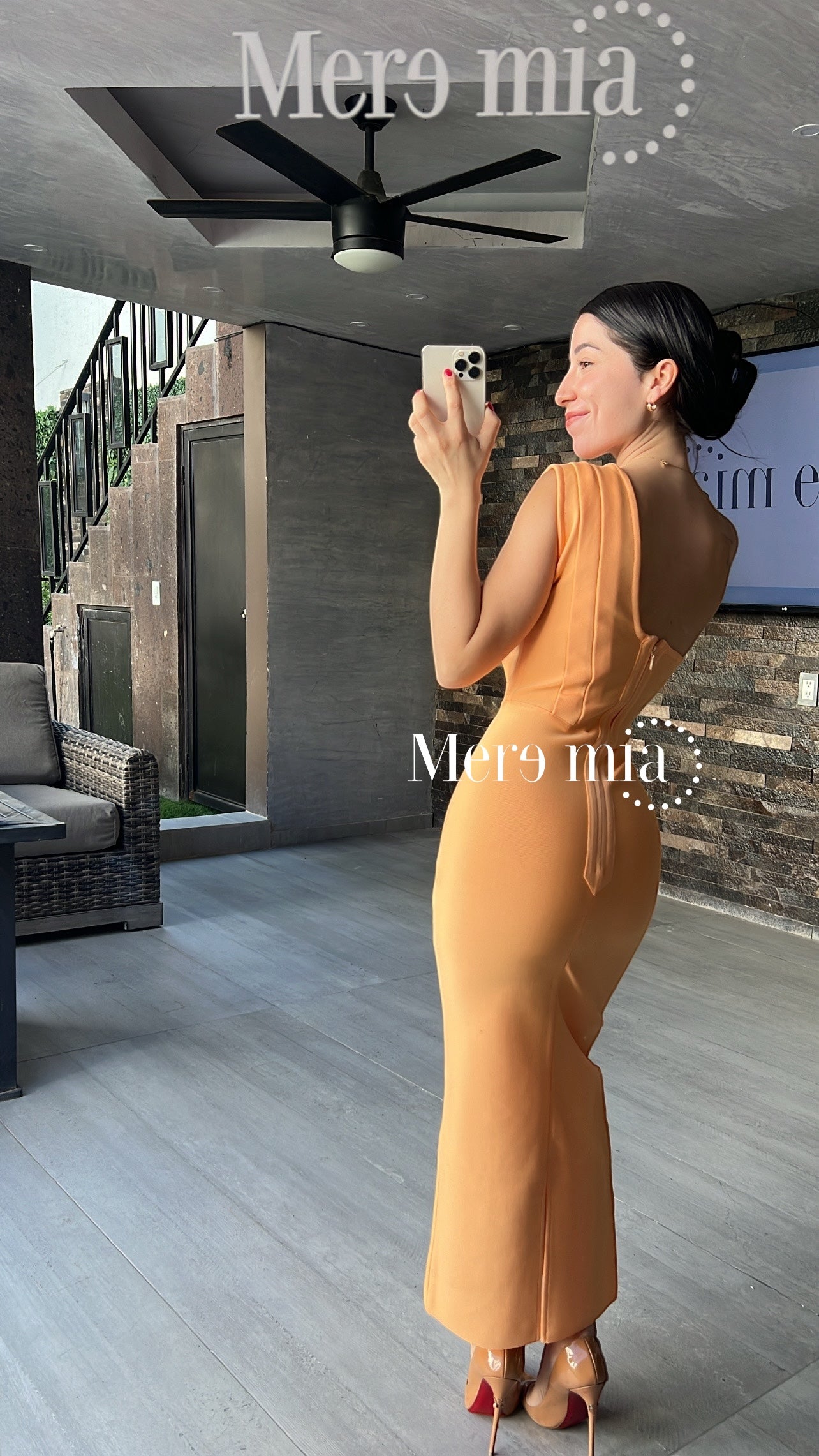 Vestido melon hombro