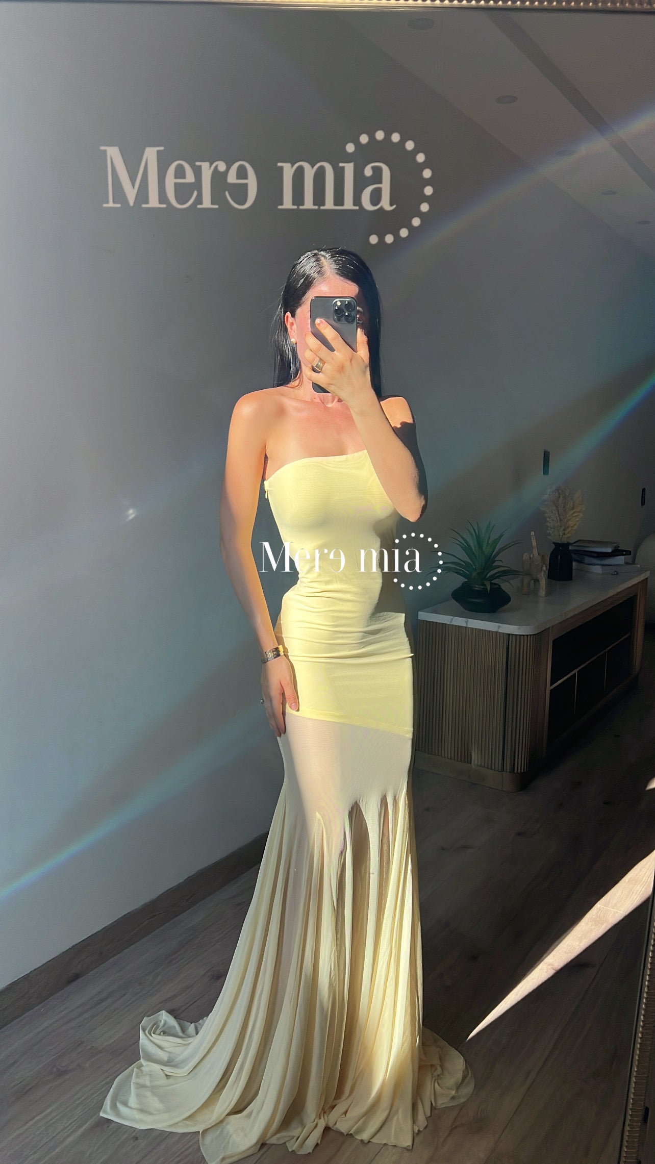 Vestido amarillo malla
