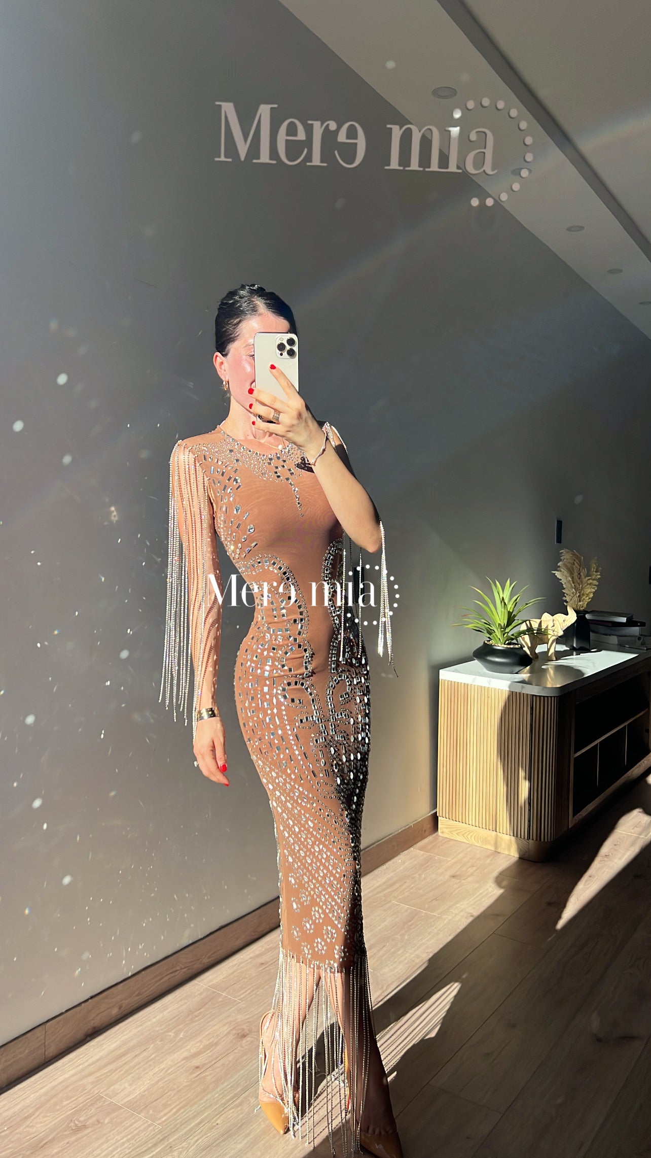 Vestido moka midi plata