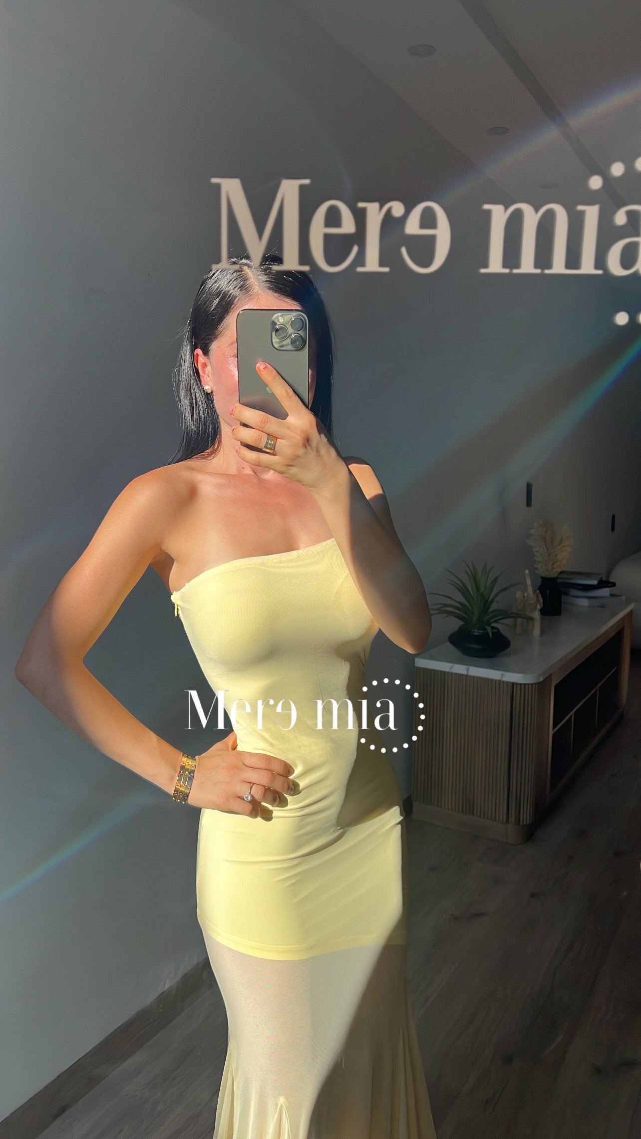 Vestido amarillo malla