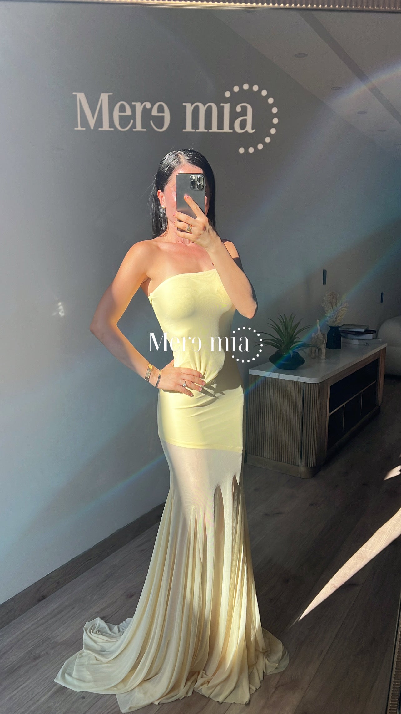 Vestido amarillo malla