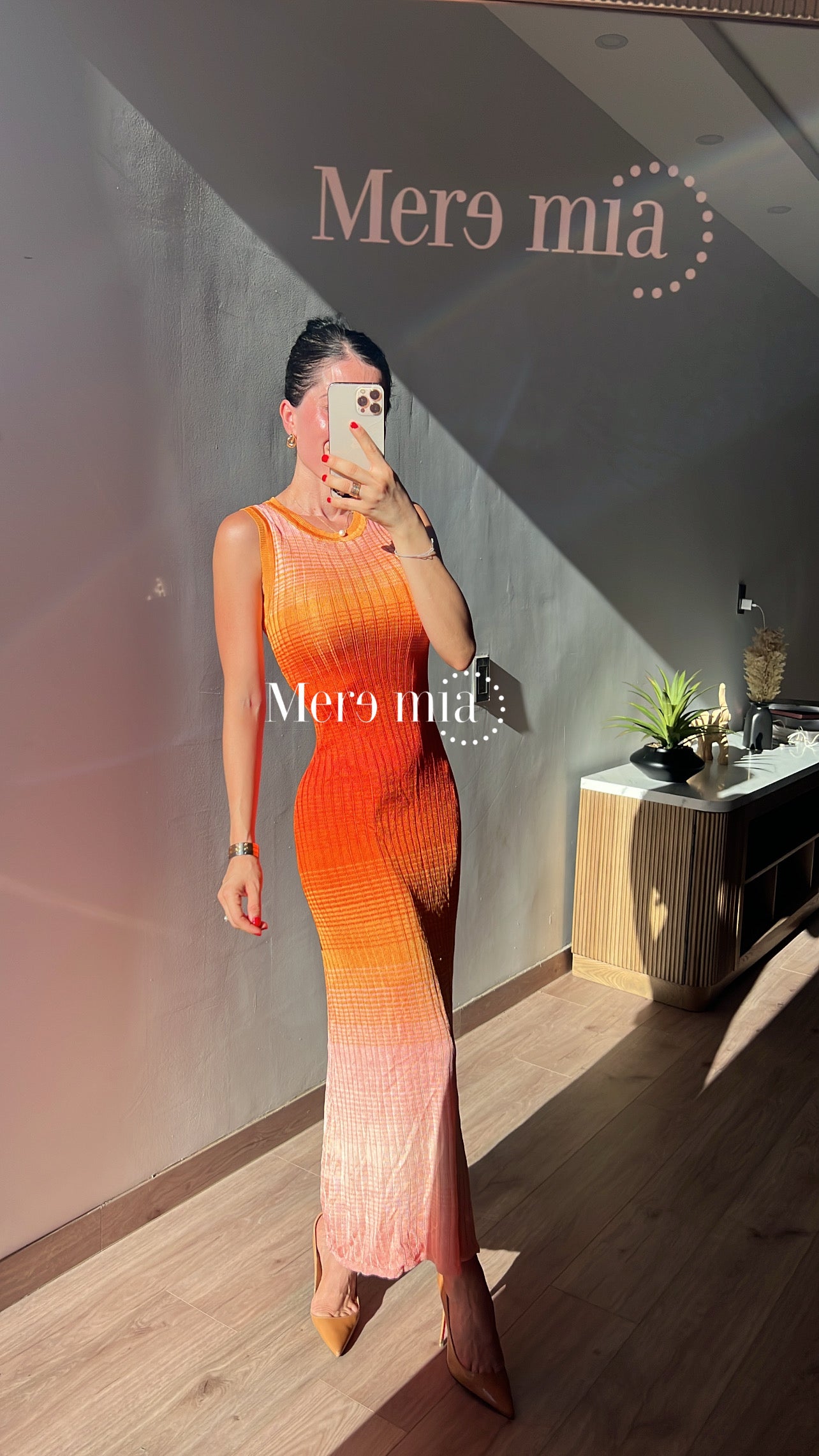 Vestido colores naranja
