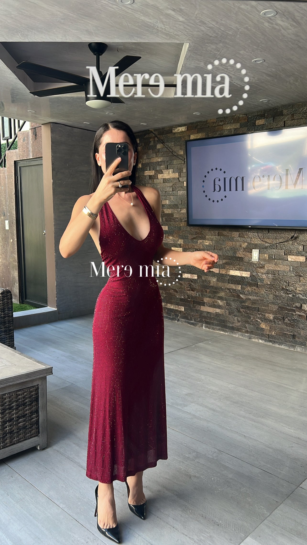 Vestido tinto espalda