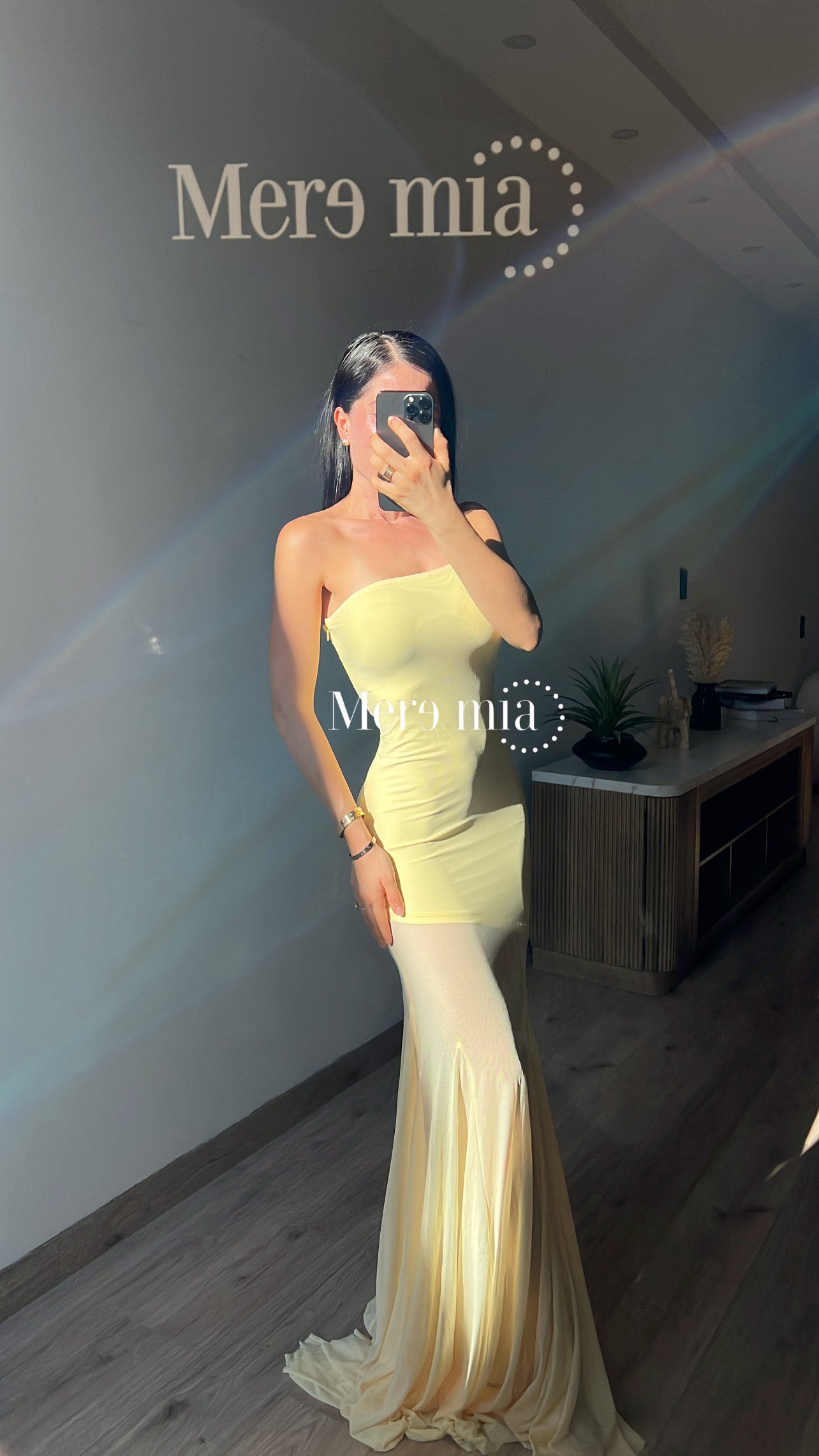 Vestido amarillo malla