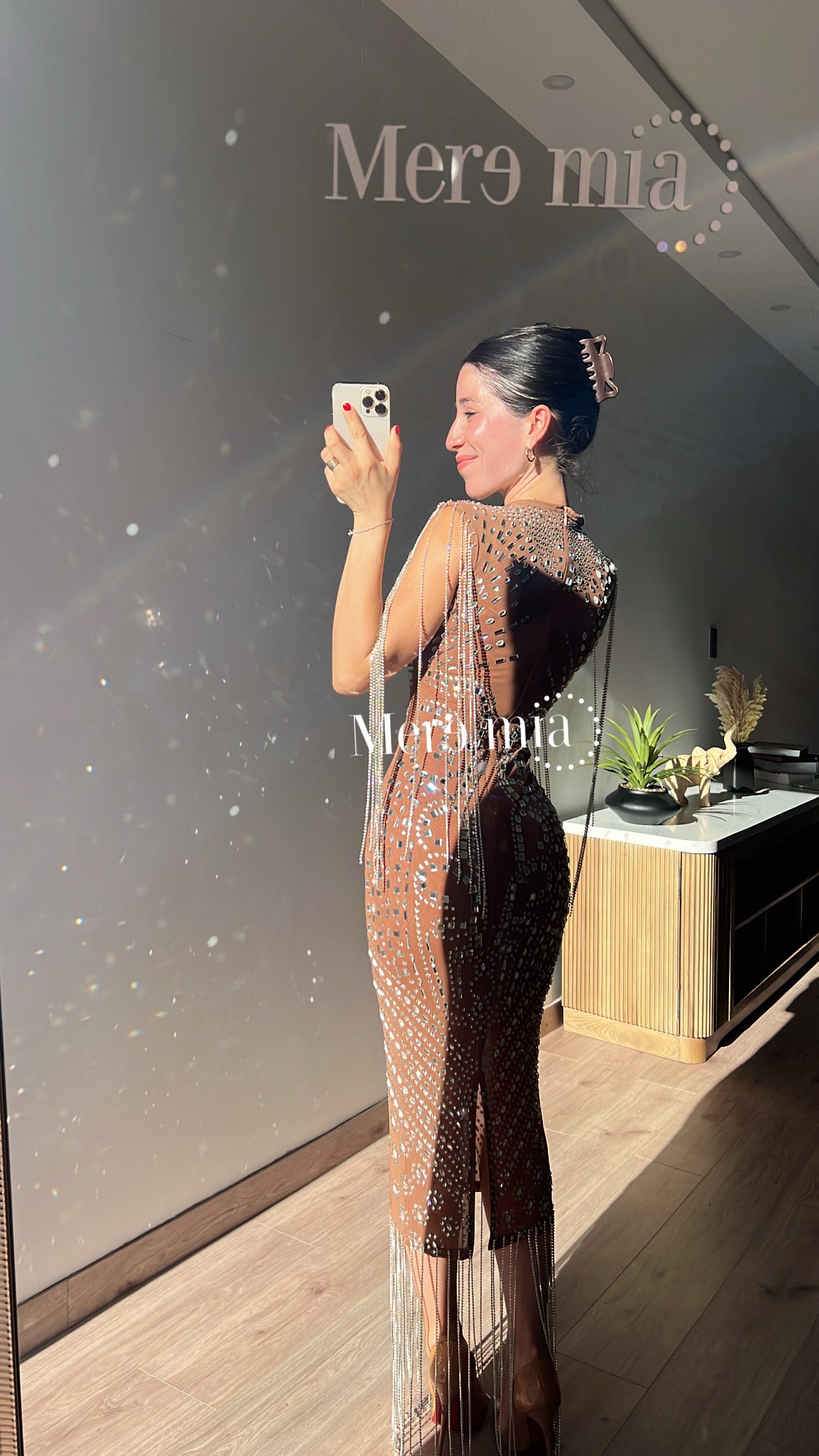 Vestido moka midi plata