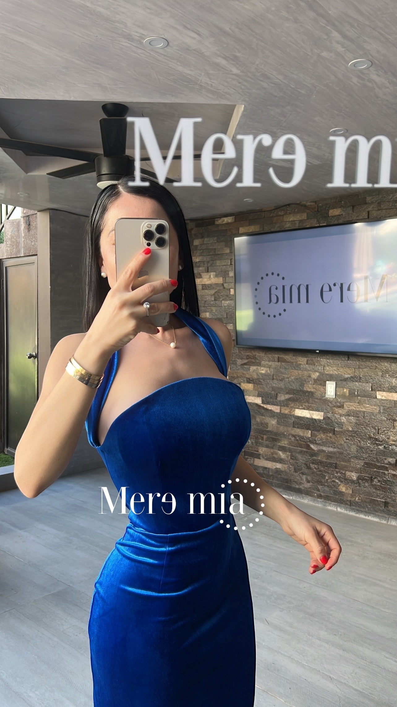 Vestido azul halter