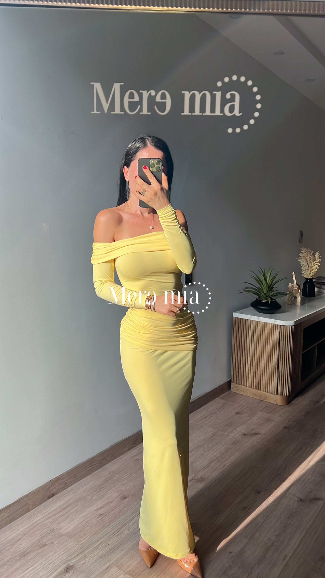 Vestido amarillo ml plisado
