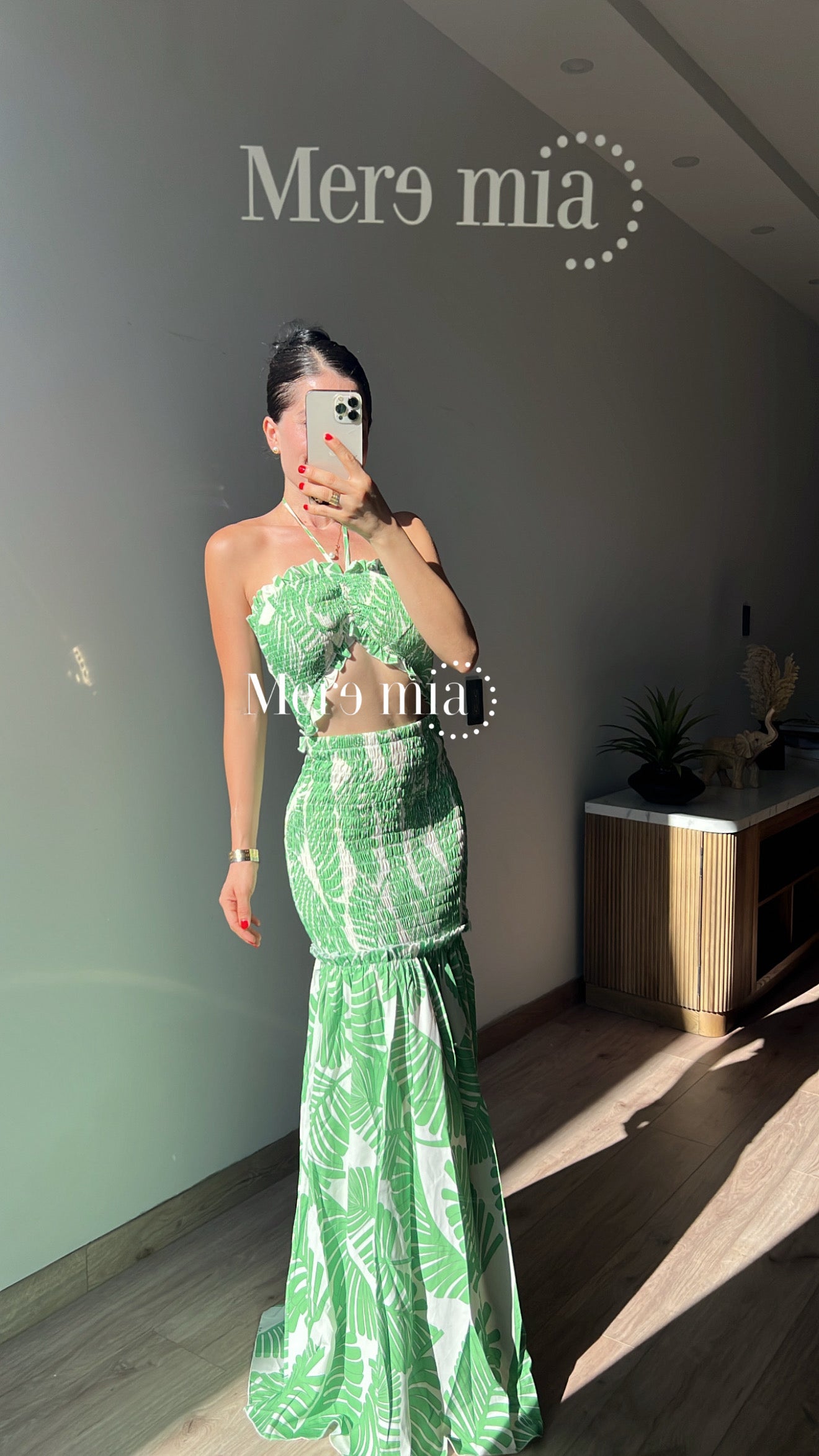 Vestido verde estamp