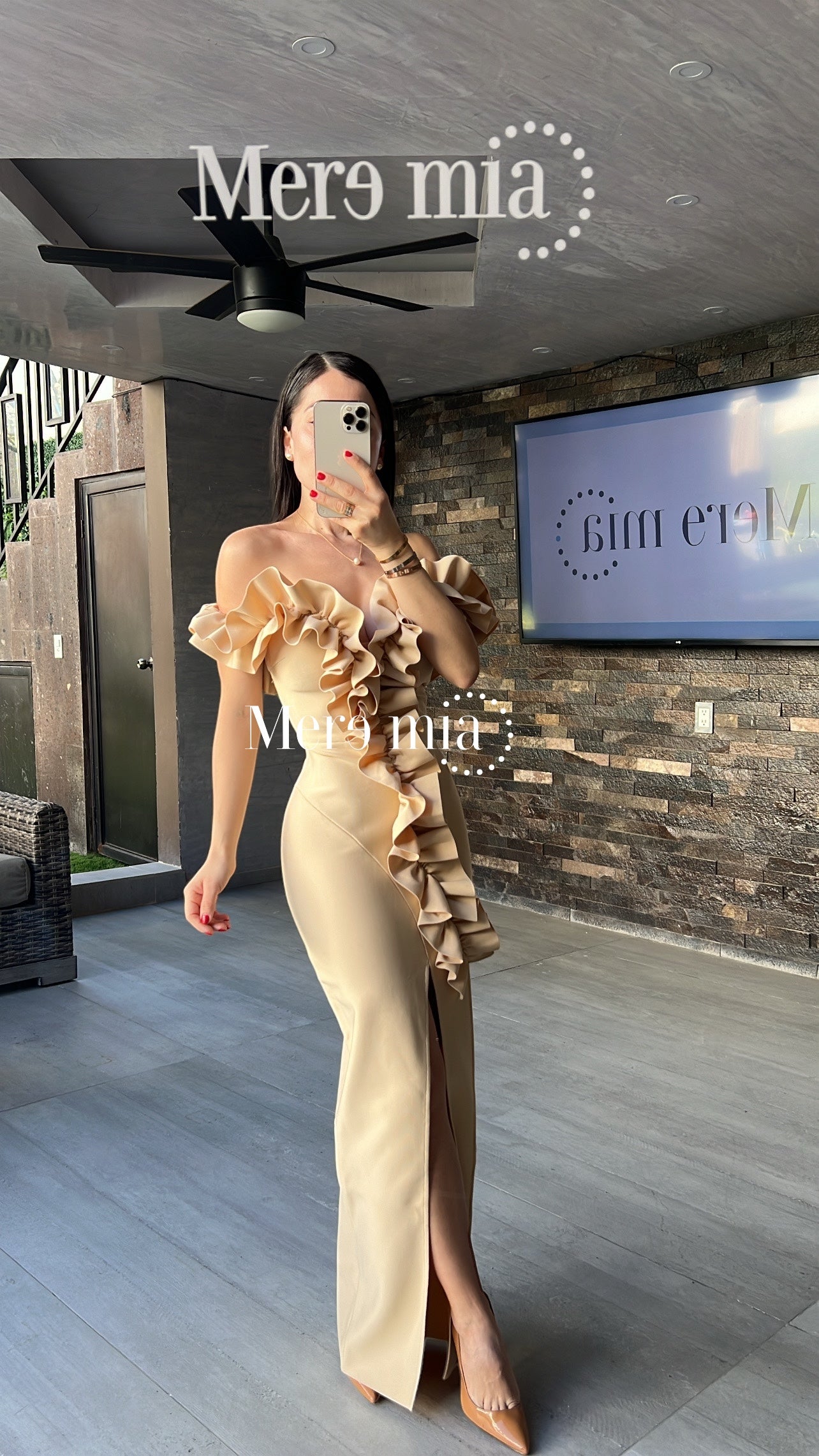 Vestido nude esc cruzada