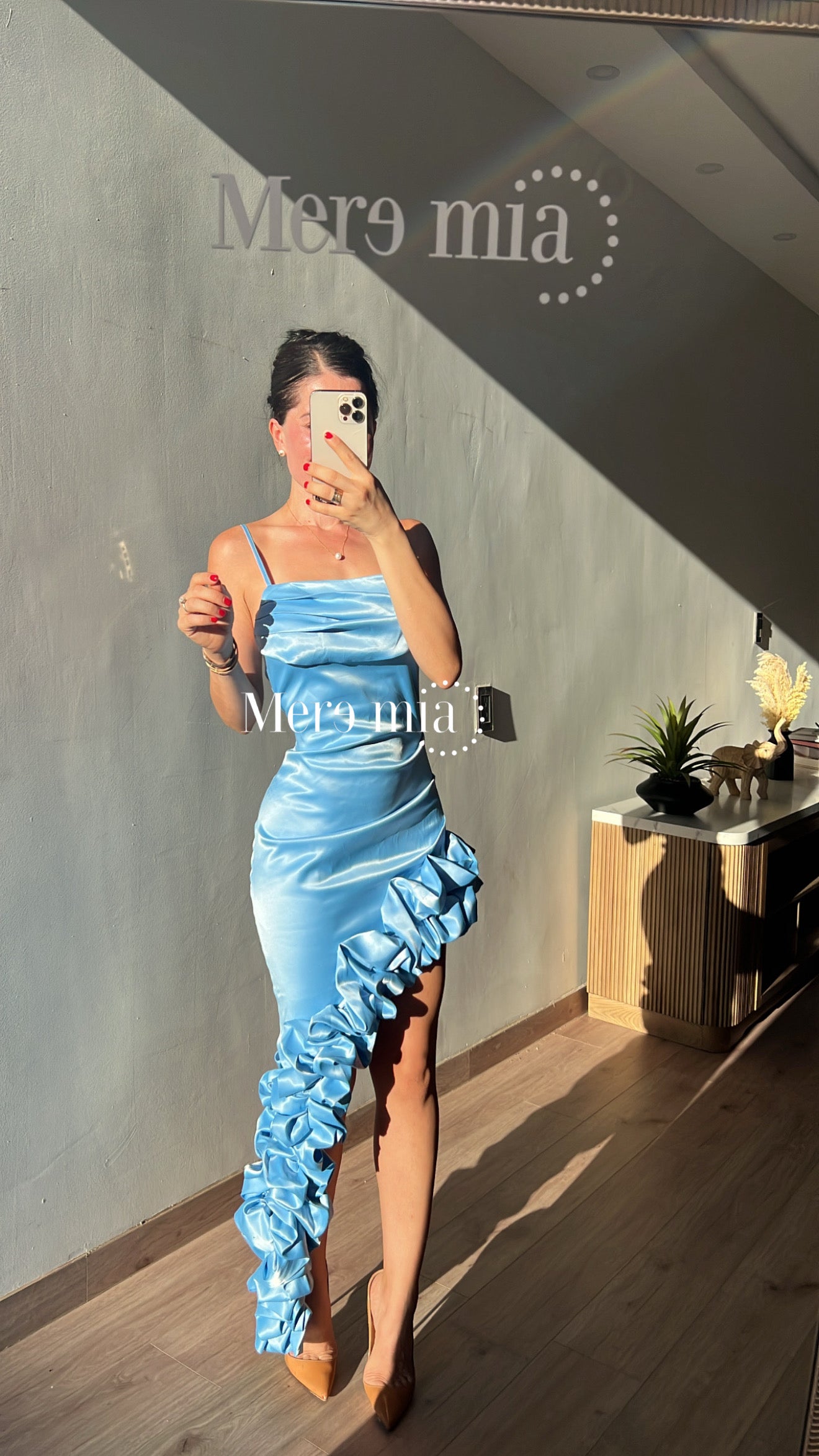 Vestido azul escarola es
