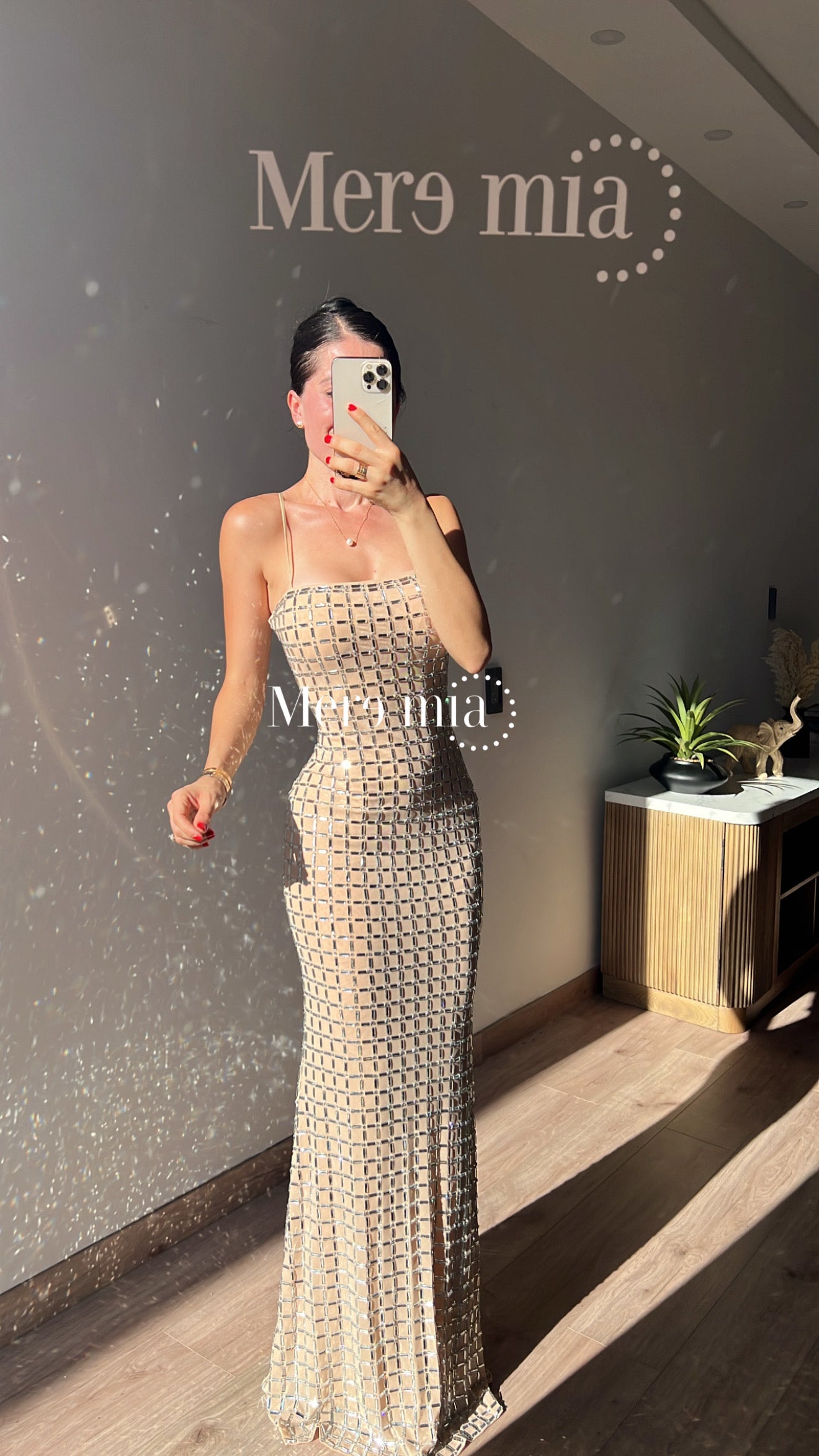 Vestido nude cuadros