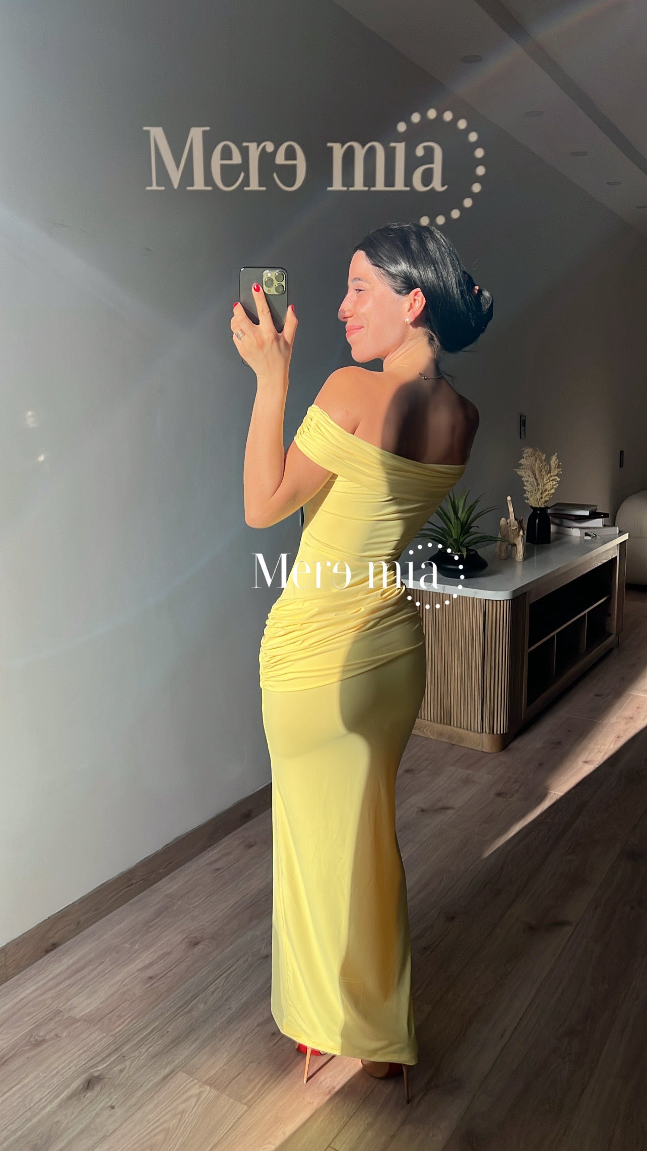 Vestido amarillo ml plisado