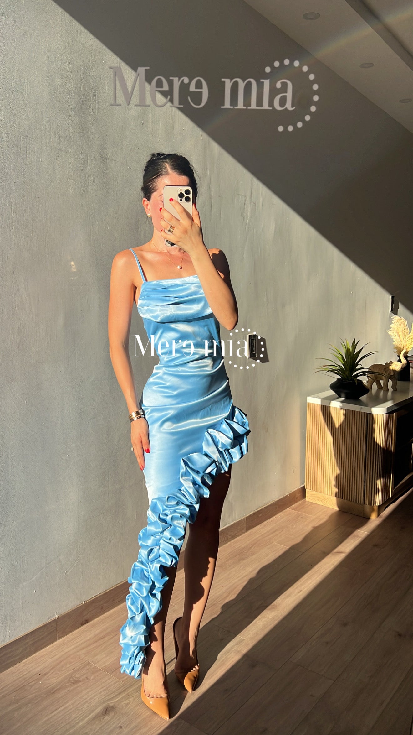 Vestido azul escarola es