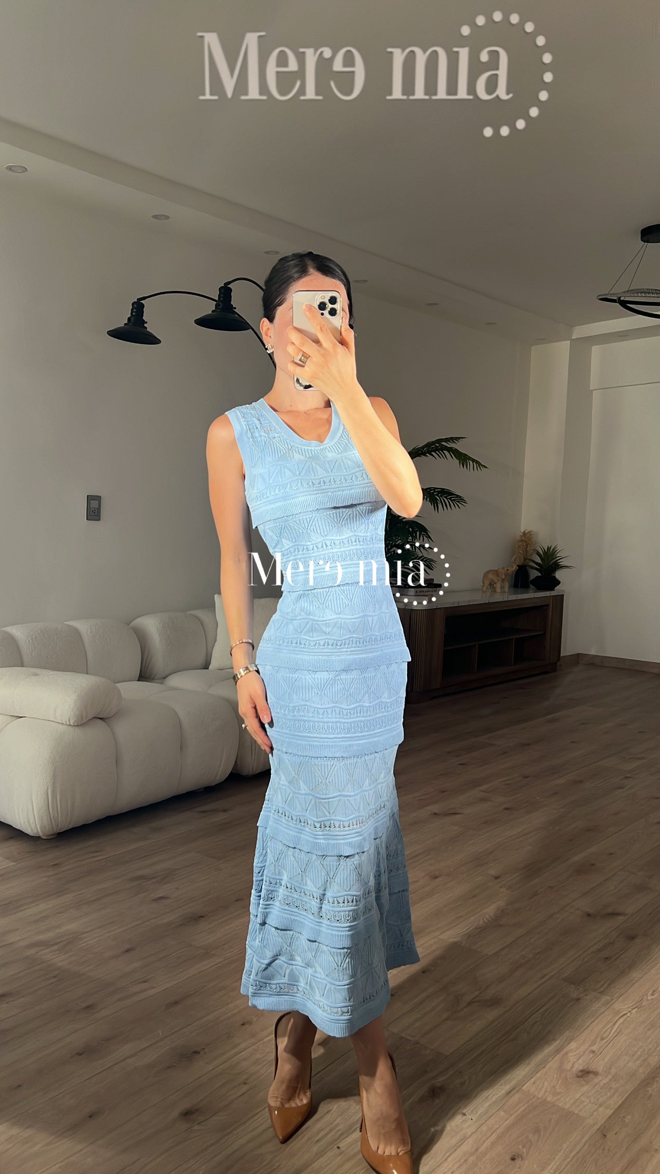Vestido azul olanes