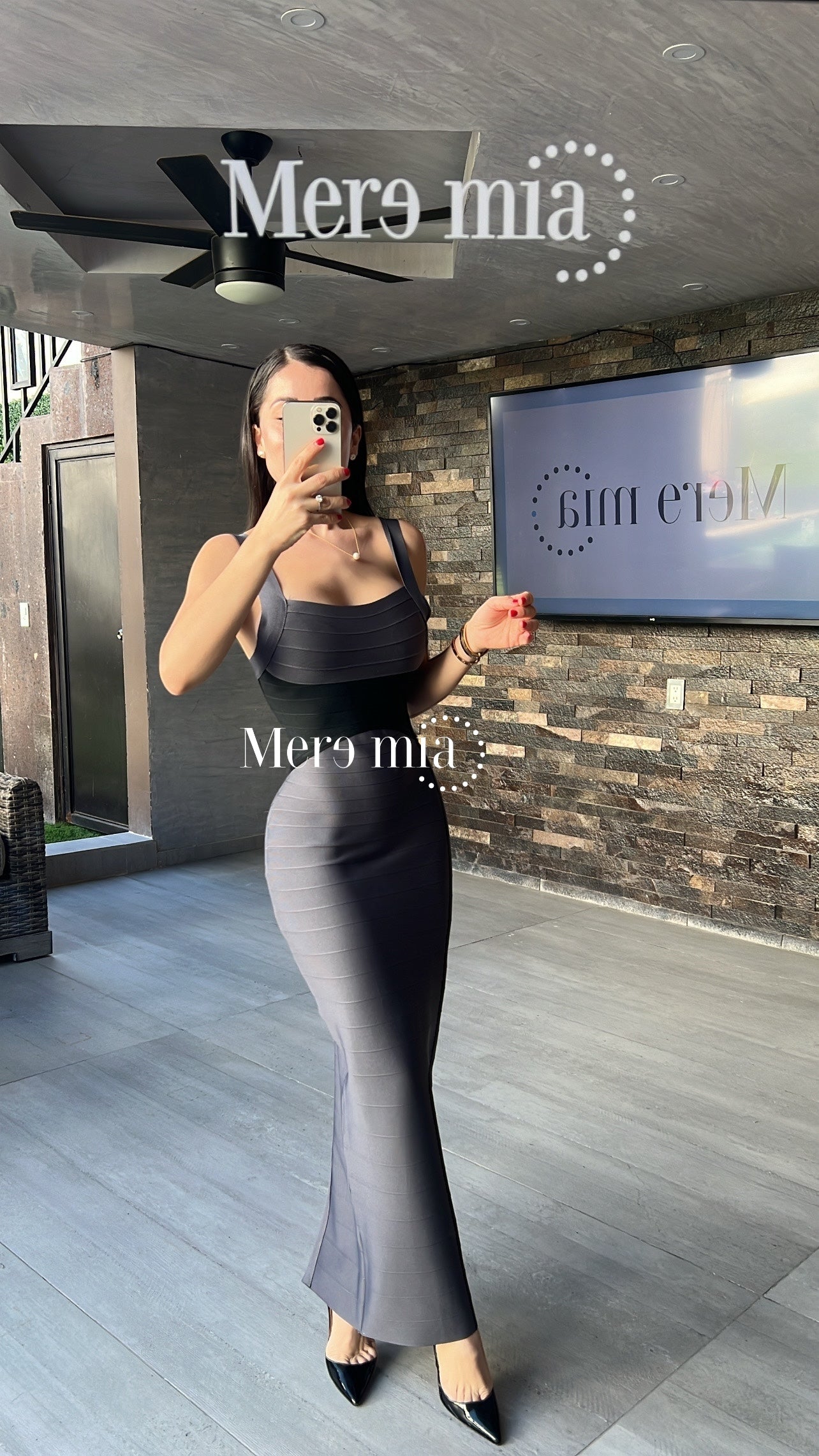 Vestido rayas gris obs