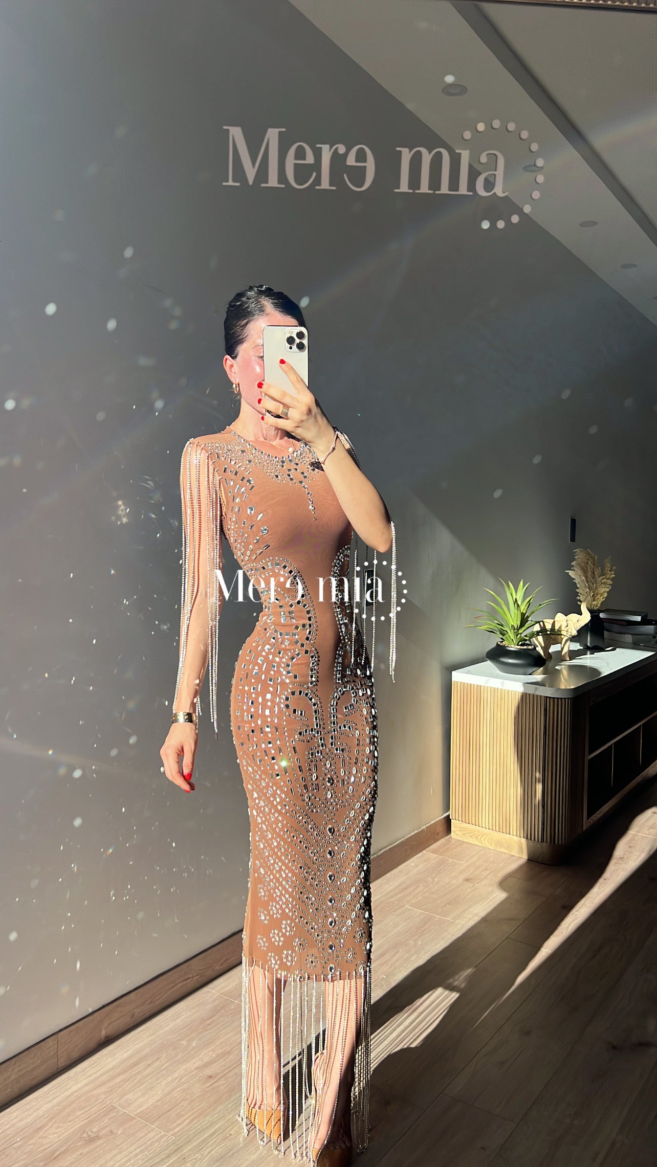Vestido moka midi plata