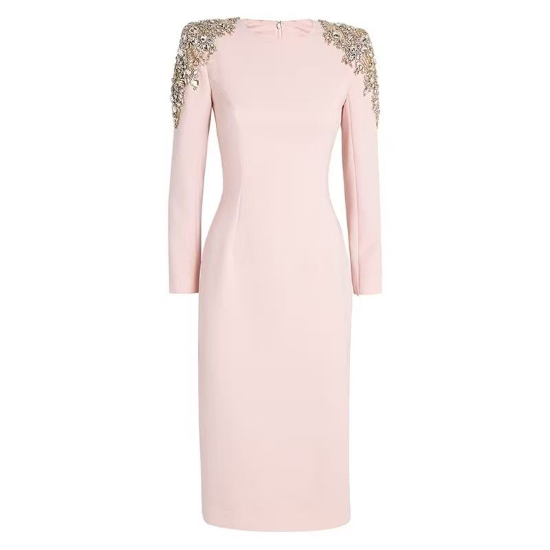 Vestido rosa apl hombros