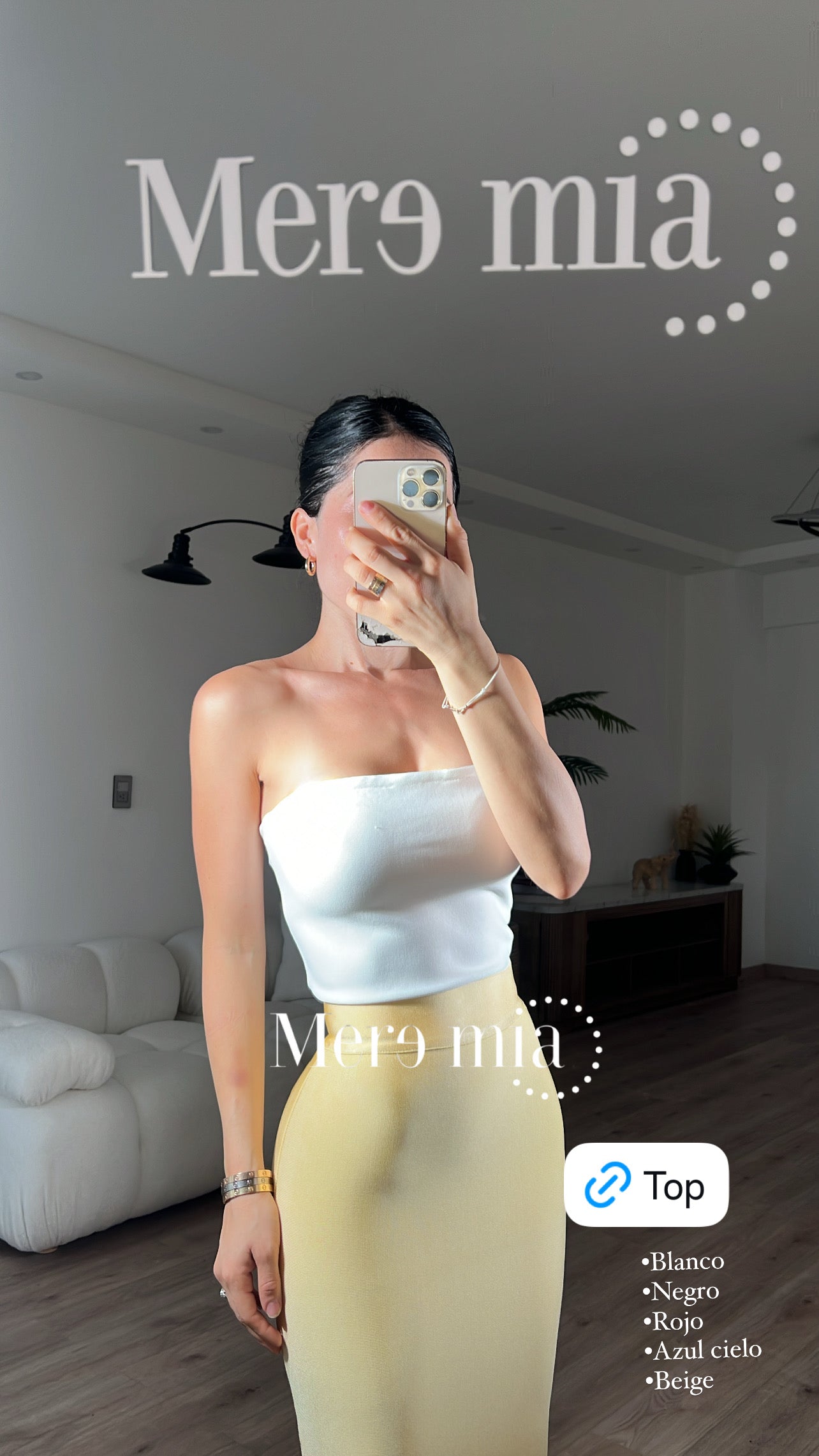 Top blanco strapples liso