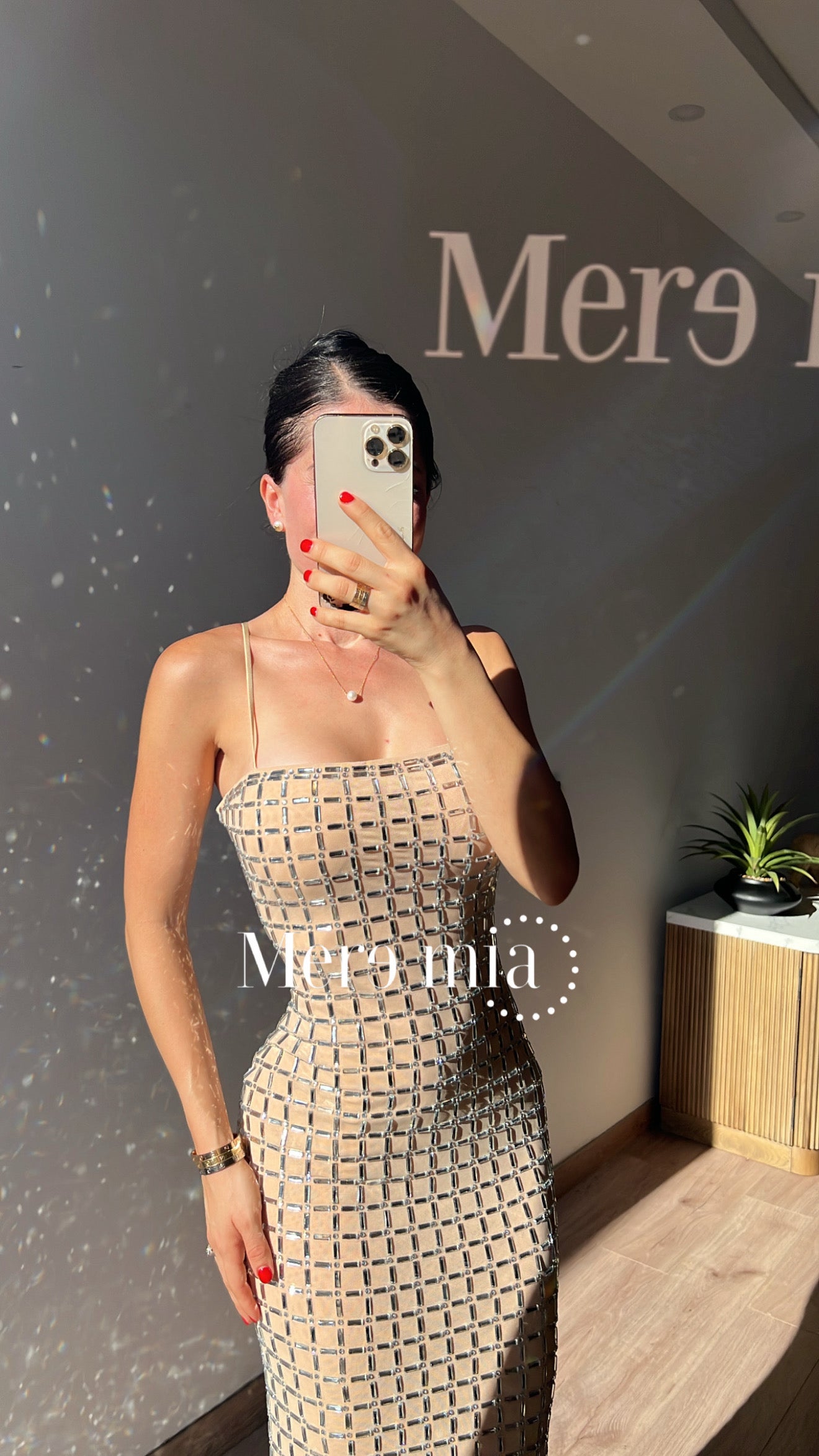 Vestido nude cuadros